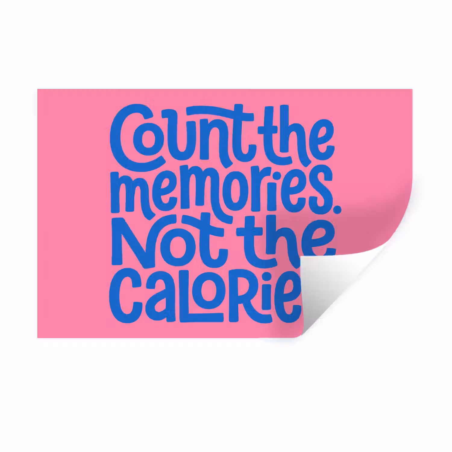 Memories - Roze - Blauw - Quote Muursticker klein -3d