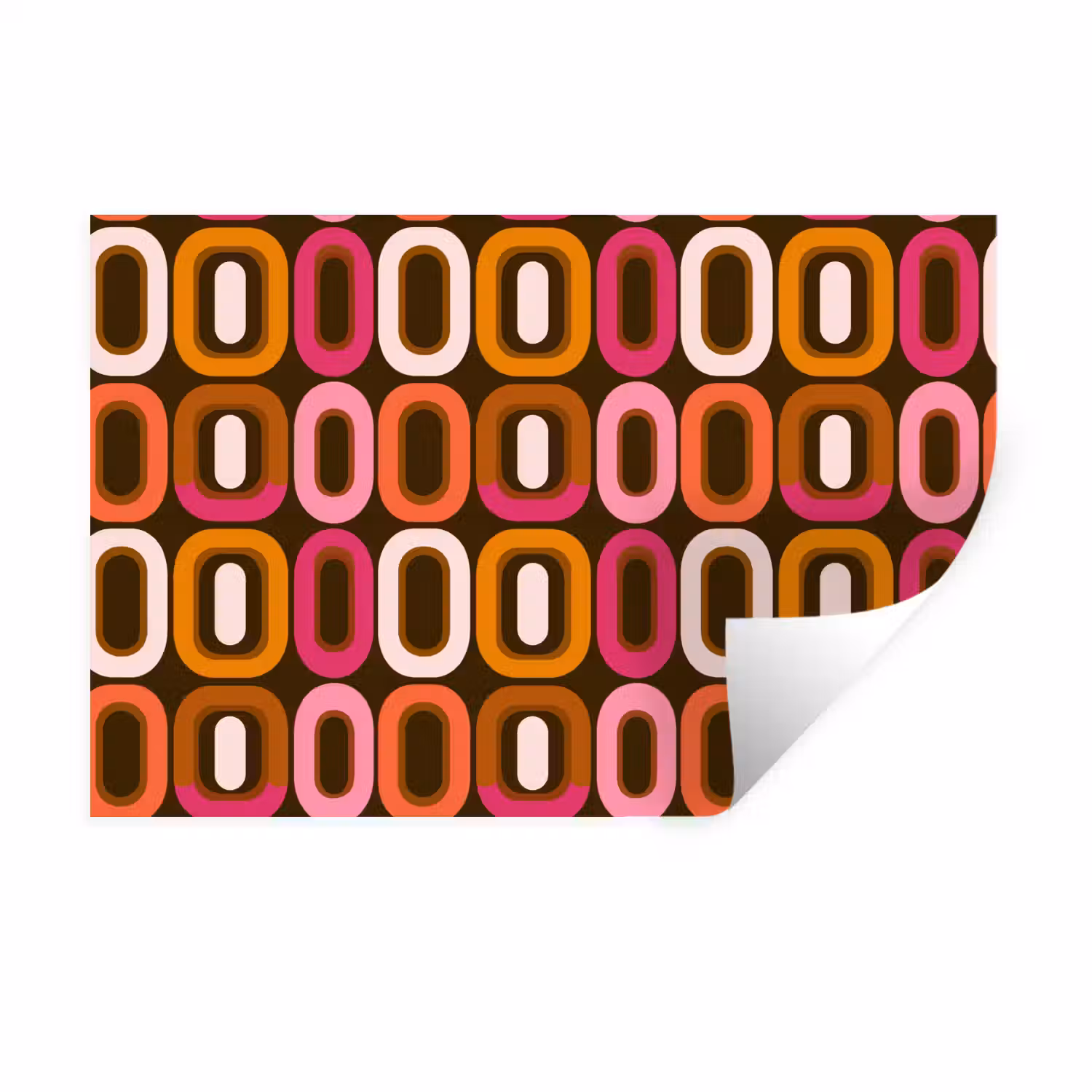 Modern - Retro - Kleurrijk Muursticker klein 286 -3d