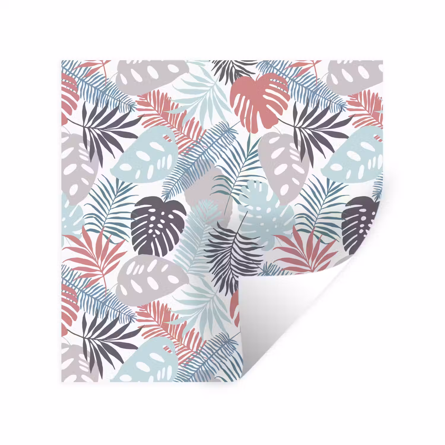 Monstera - Pastel - Bladeren - Tropical Muursticker klein -3d