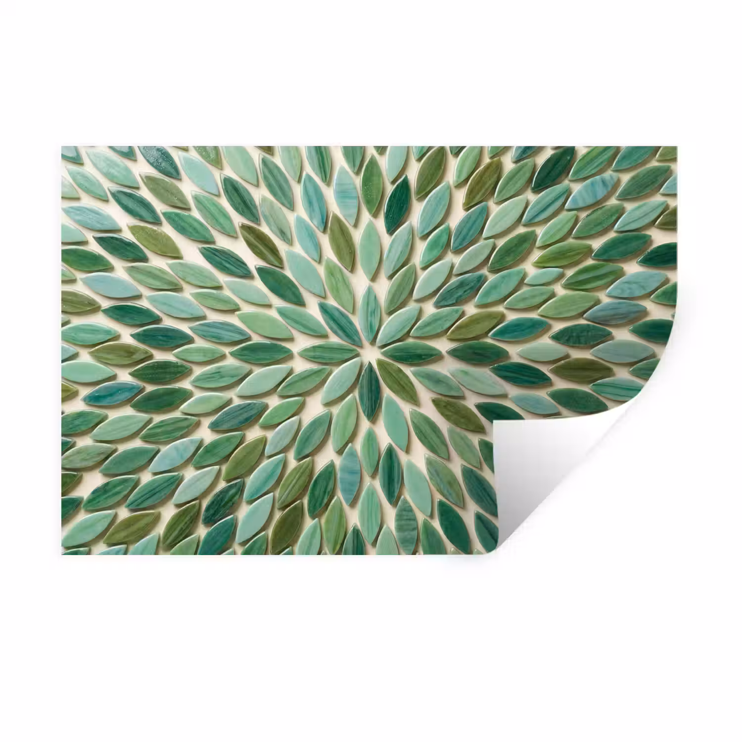 Patroon - Blad - Groen - Abstract Muursticker klein -3d
