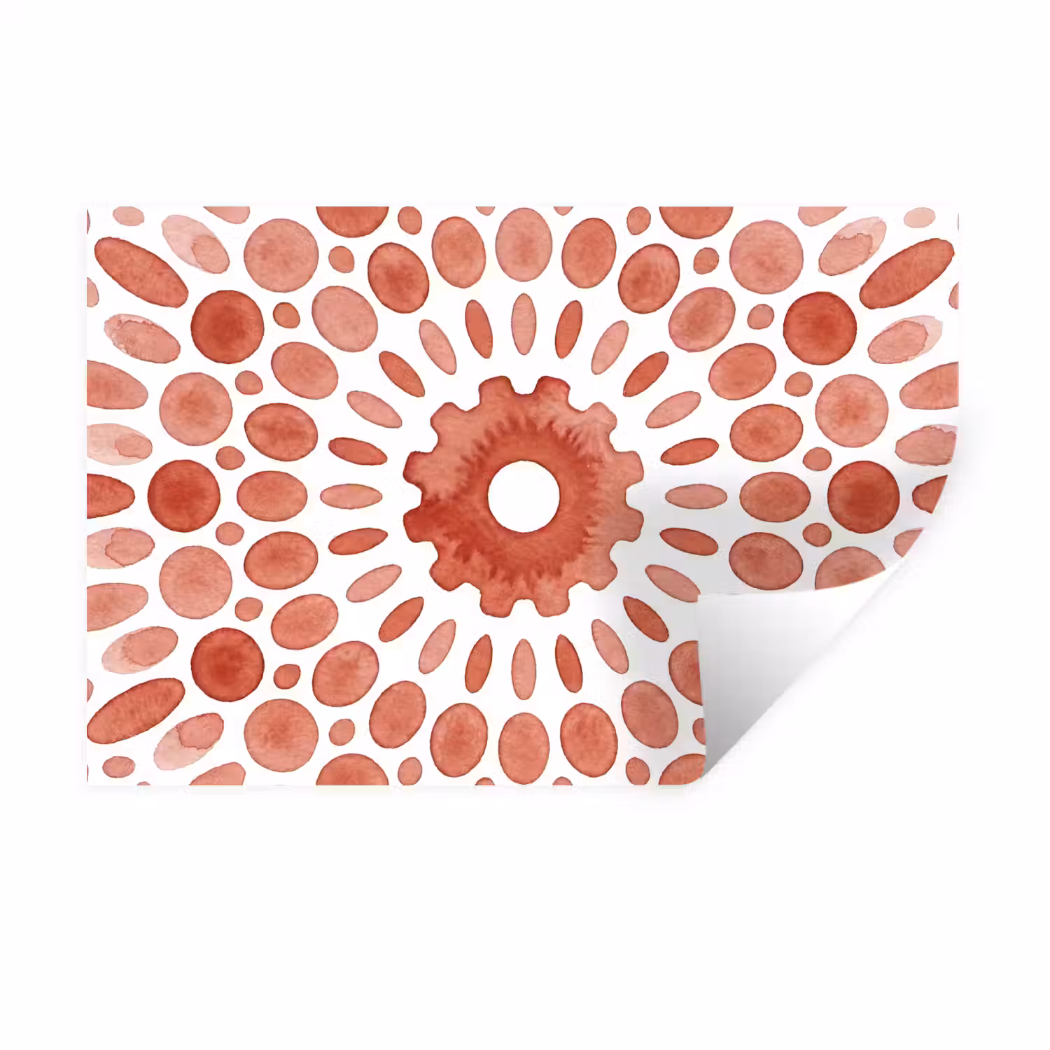 Patroon - Cirkels - Abstract - Modern - Rood Muursticker klein -3d