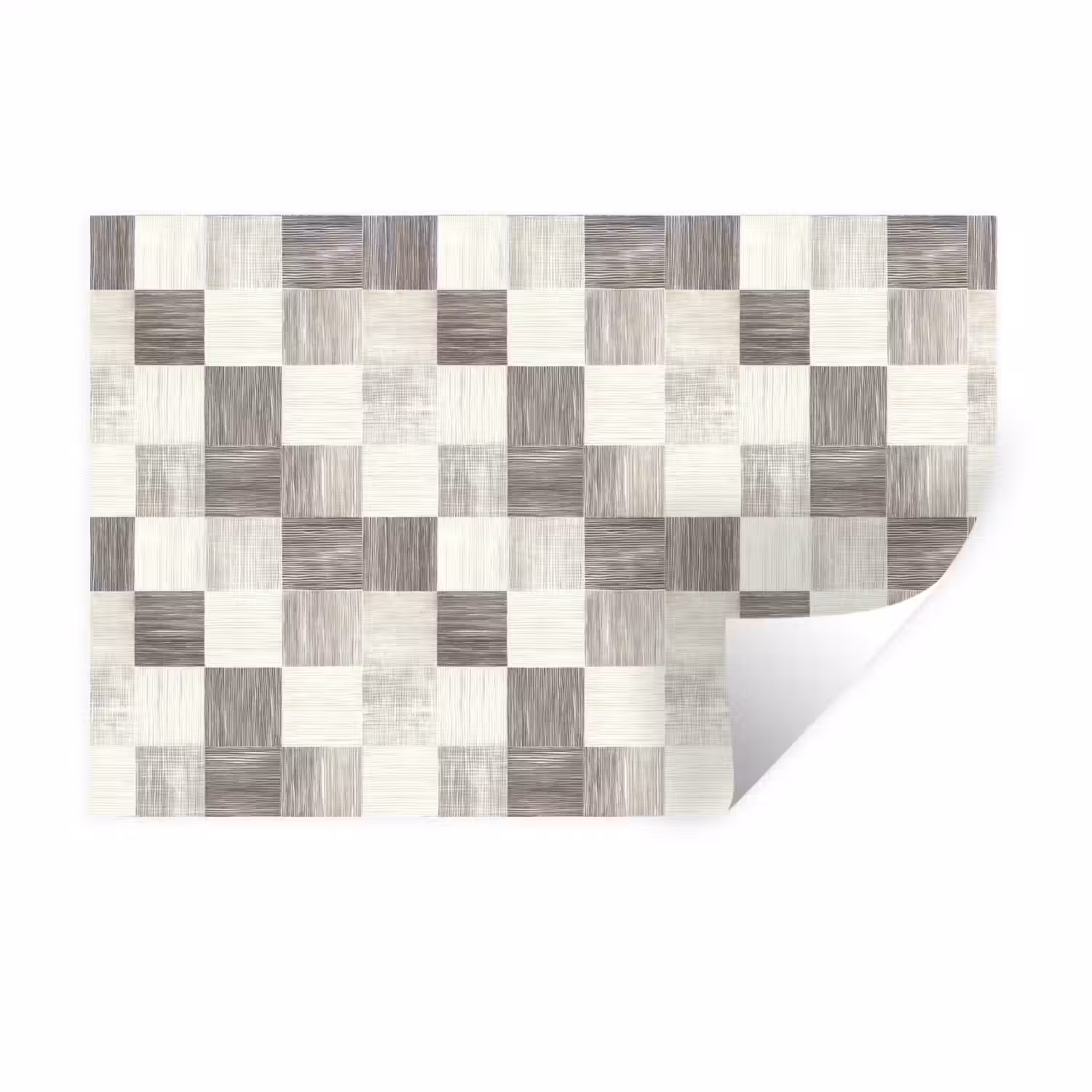 Patroon - Dambord - Houtnerf Muursticker klein 286 -3d