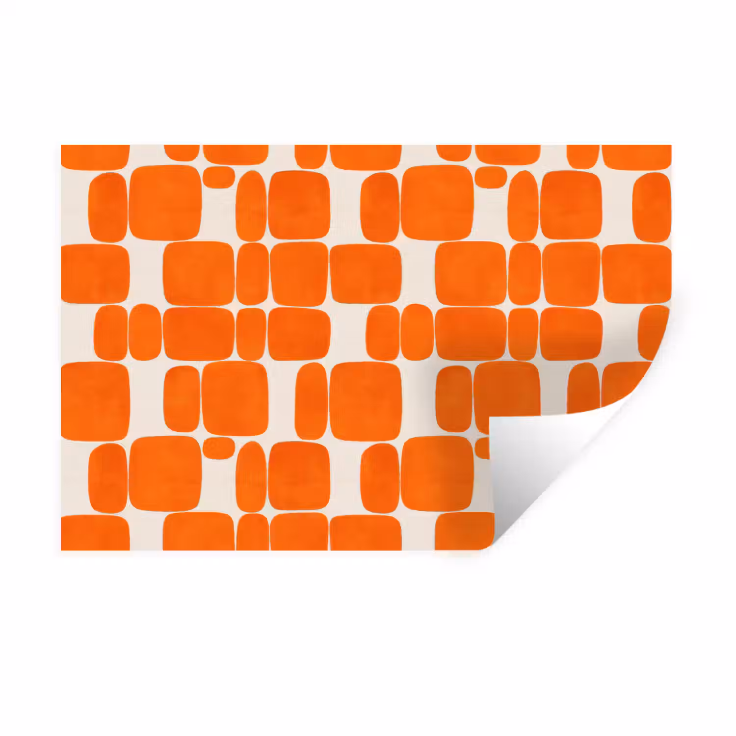 Patroon - Retro - Oranje Muursticker klein 286 -3d