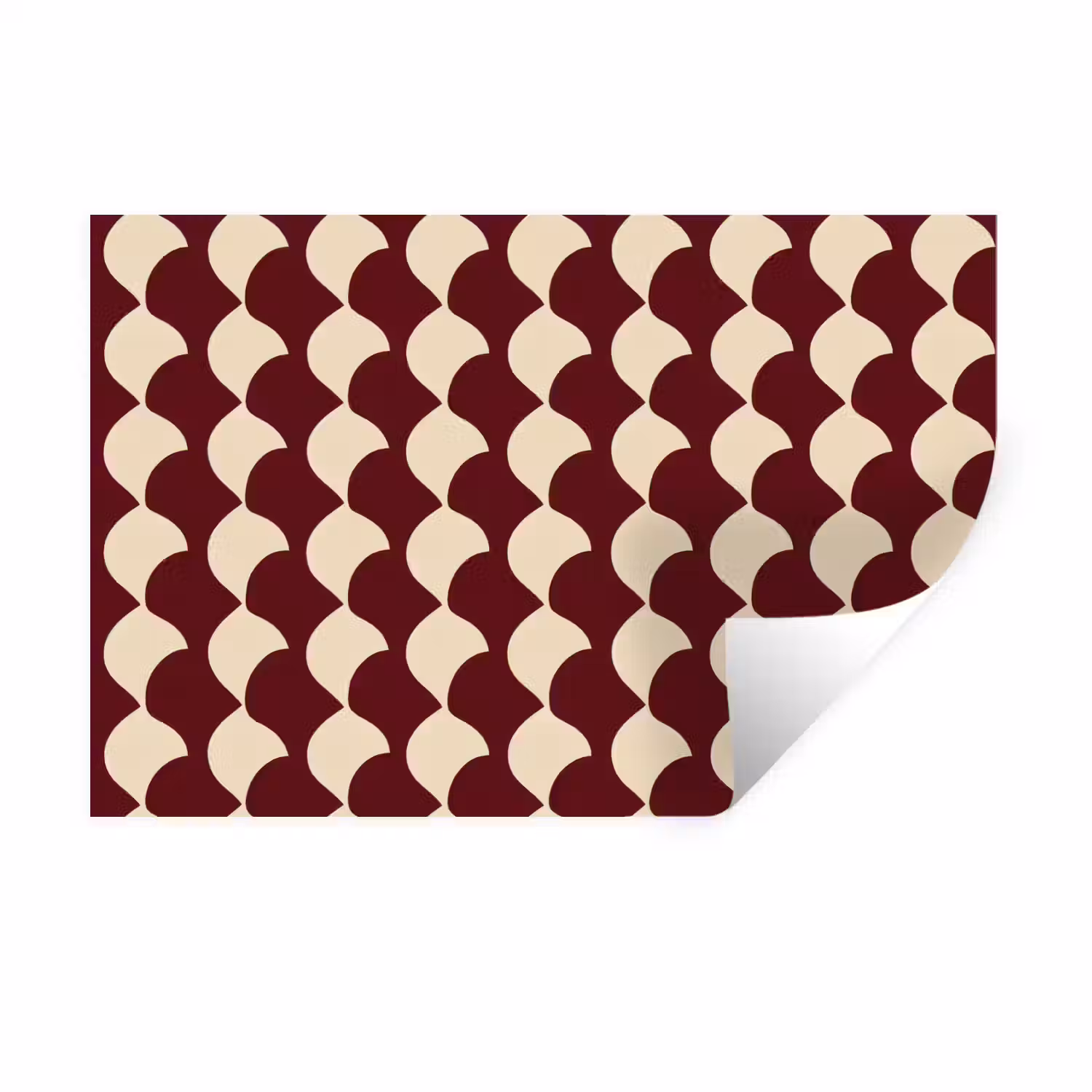 Rood - Tegelpatroon - Crème Muursticker klein 286 -3d