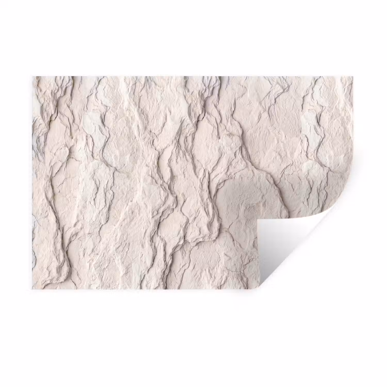 Rots - Structuur - Natuur - Beige - Abstract Muursticker klein -3d