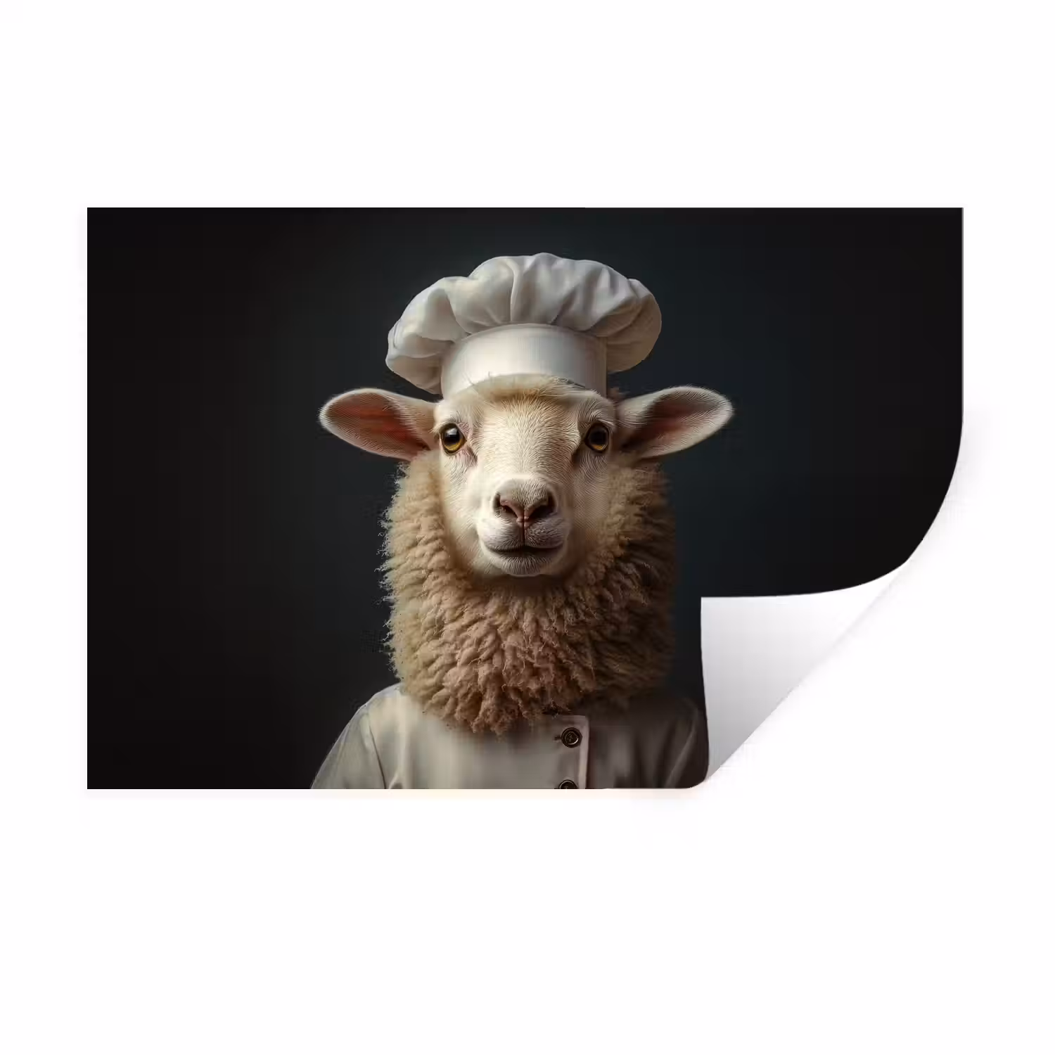 Schaap - Wol - Kok Muursticker klein -3d
