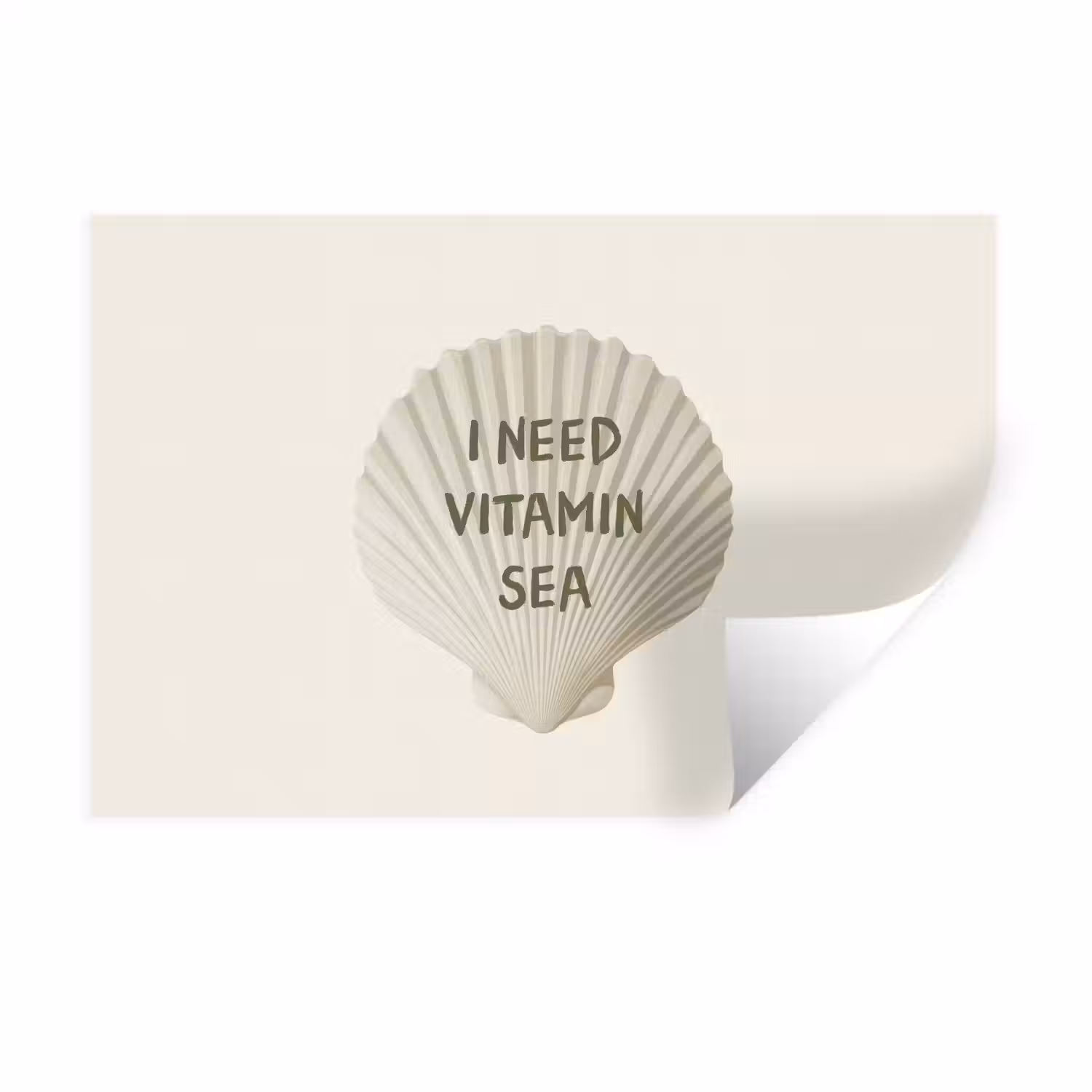 Schelp - Quote - Groen Muursticker klein -3d