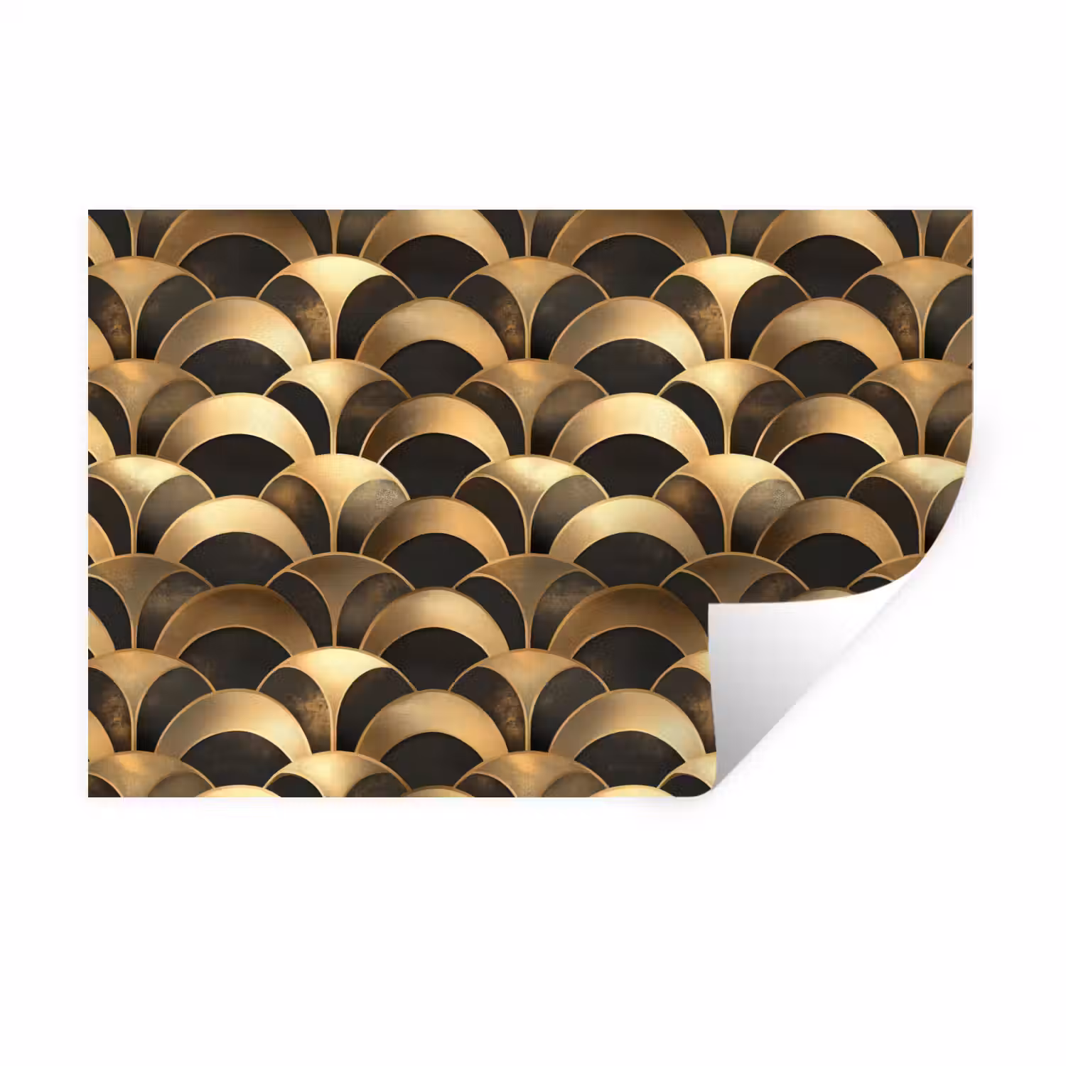 Schubben - Structuur - Goud Muursticker klein 286 -3d