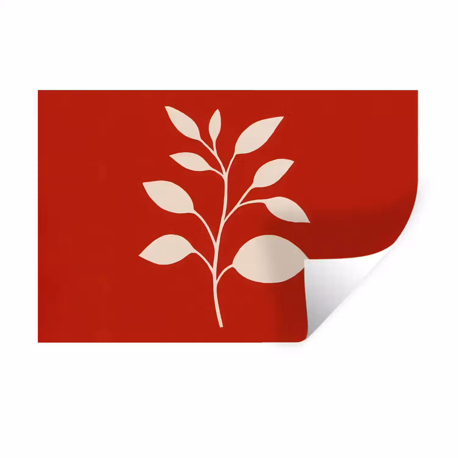 Silhouet - Bladeren - Tak Muursticker klein -3d