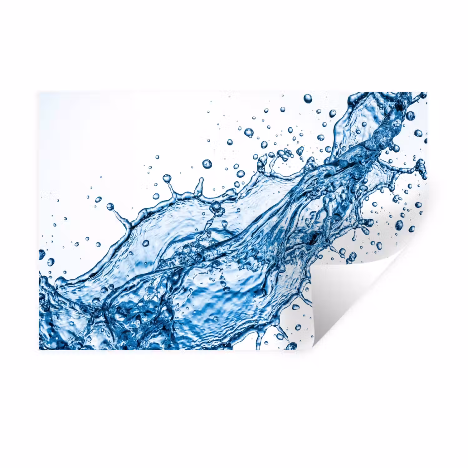Spash - Water - Blauw Muursticker klein -3d