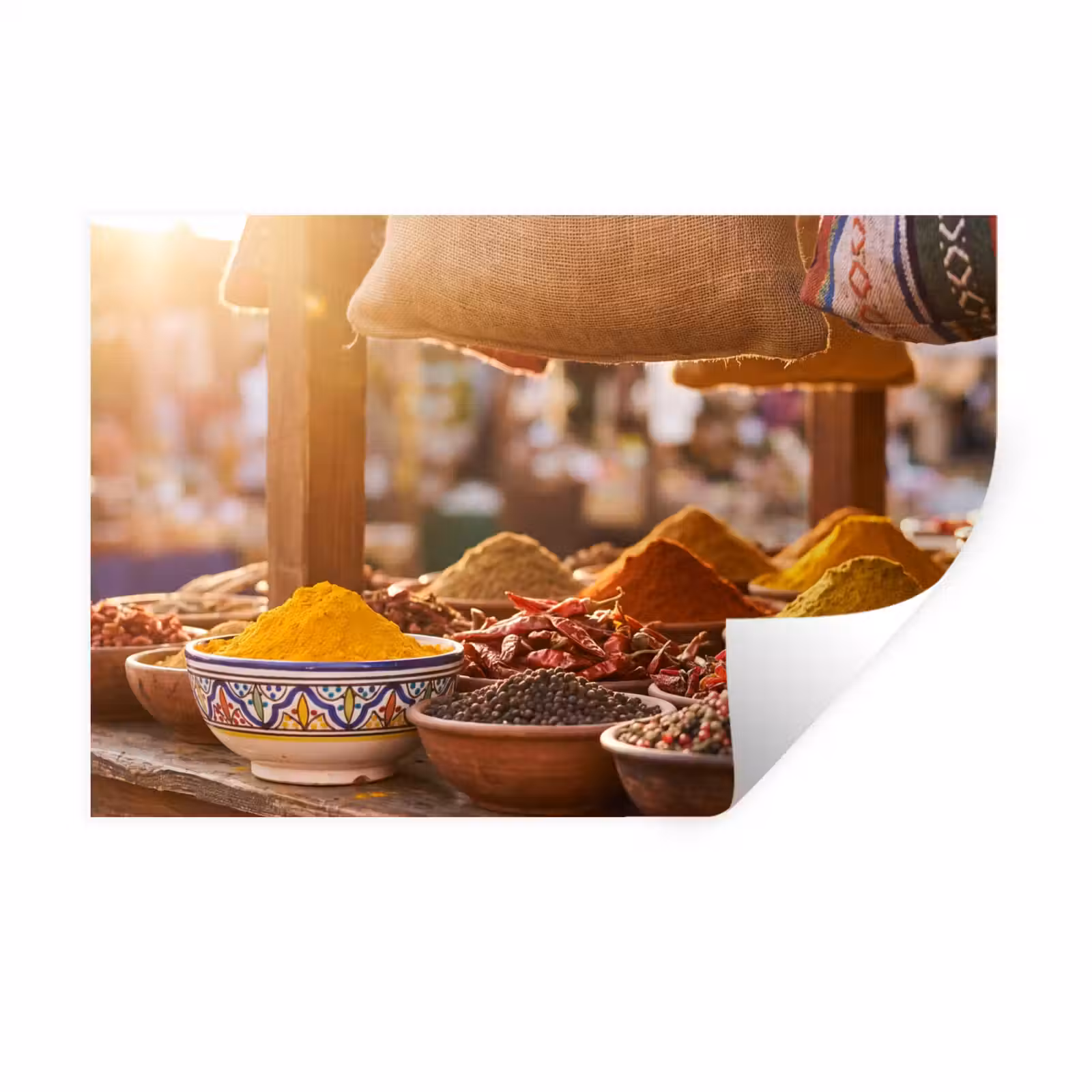 Muursticker - Specerijen - Markt - Kleurrijk - Specerijen - Markt - Kleurrijk Muursticker klein
