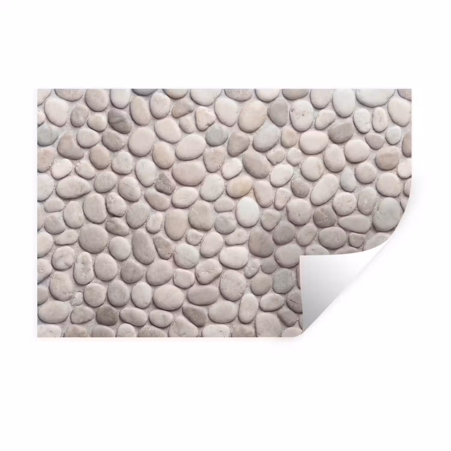 Steen - Kiezel - Natuur - Minimalistisch - Beige Muursticker klein -3d