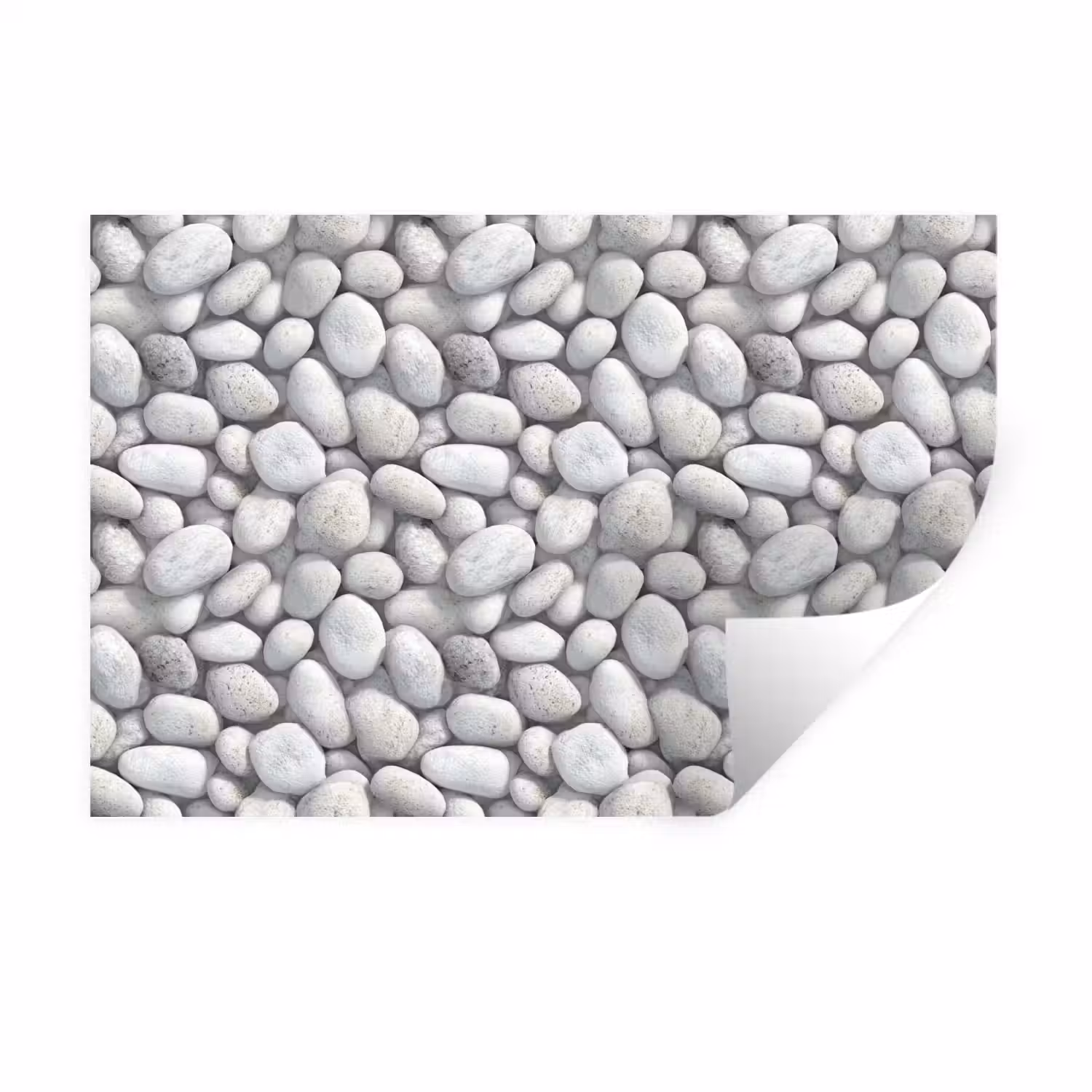 Steentjes - Grijs - Ovaal Muursticker klein 286 -3d