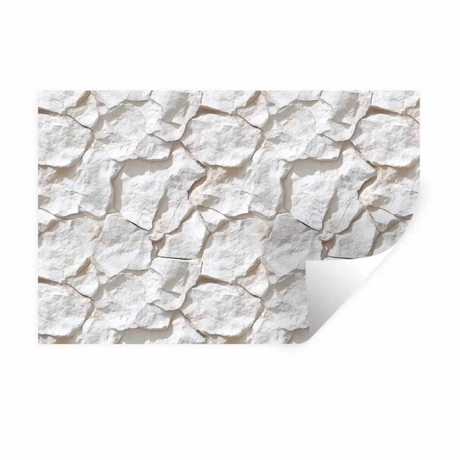 Structuur - Rots - Wit Muursticker klein 286 -3d