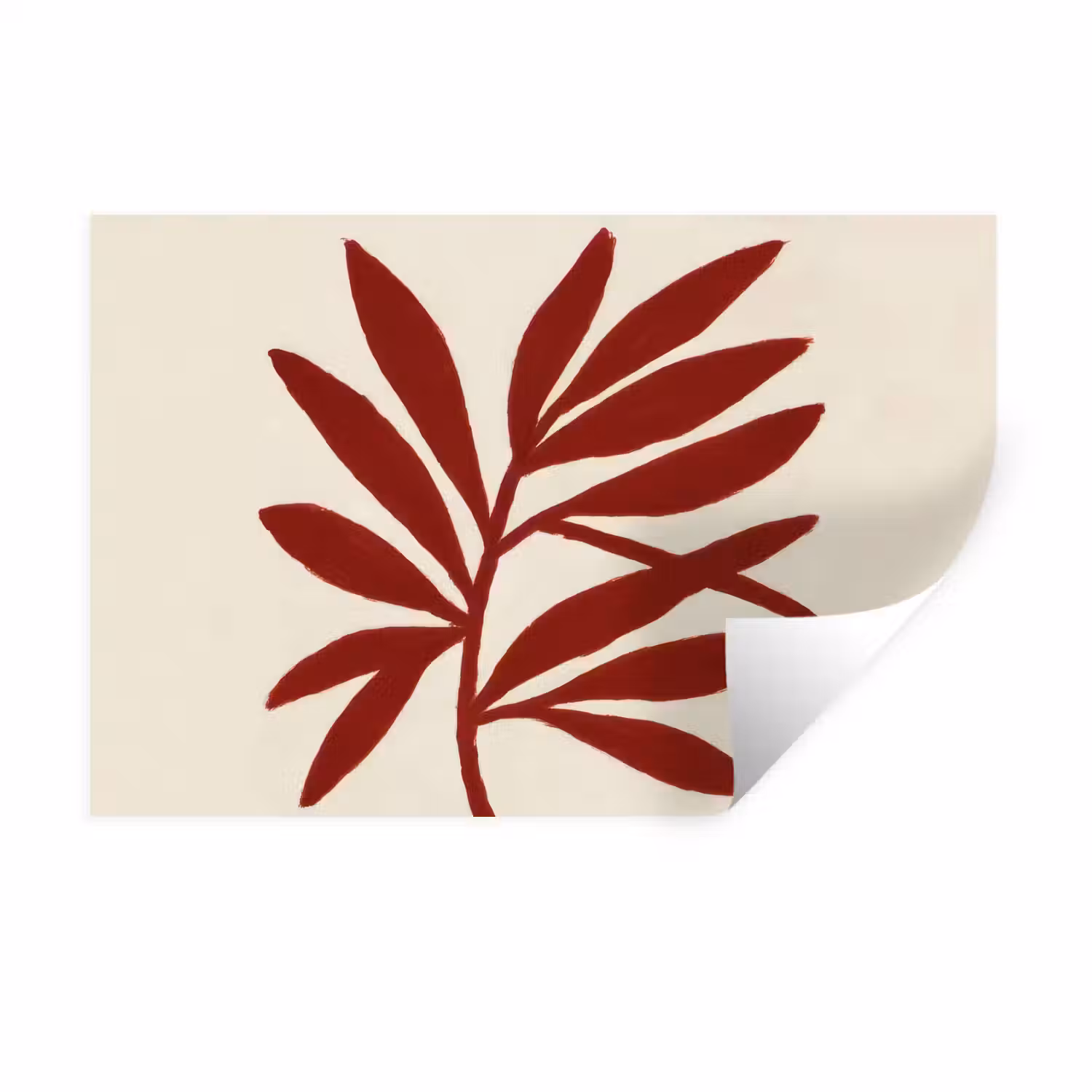 Tak - Bladeren - Rood Muursticker klein -3d