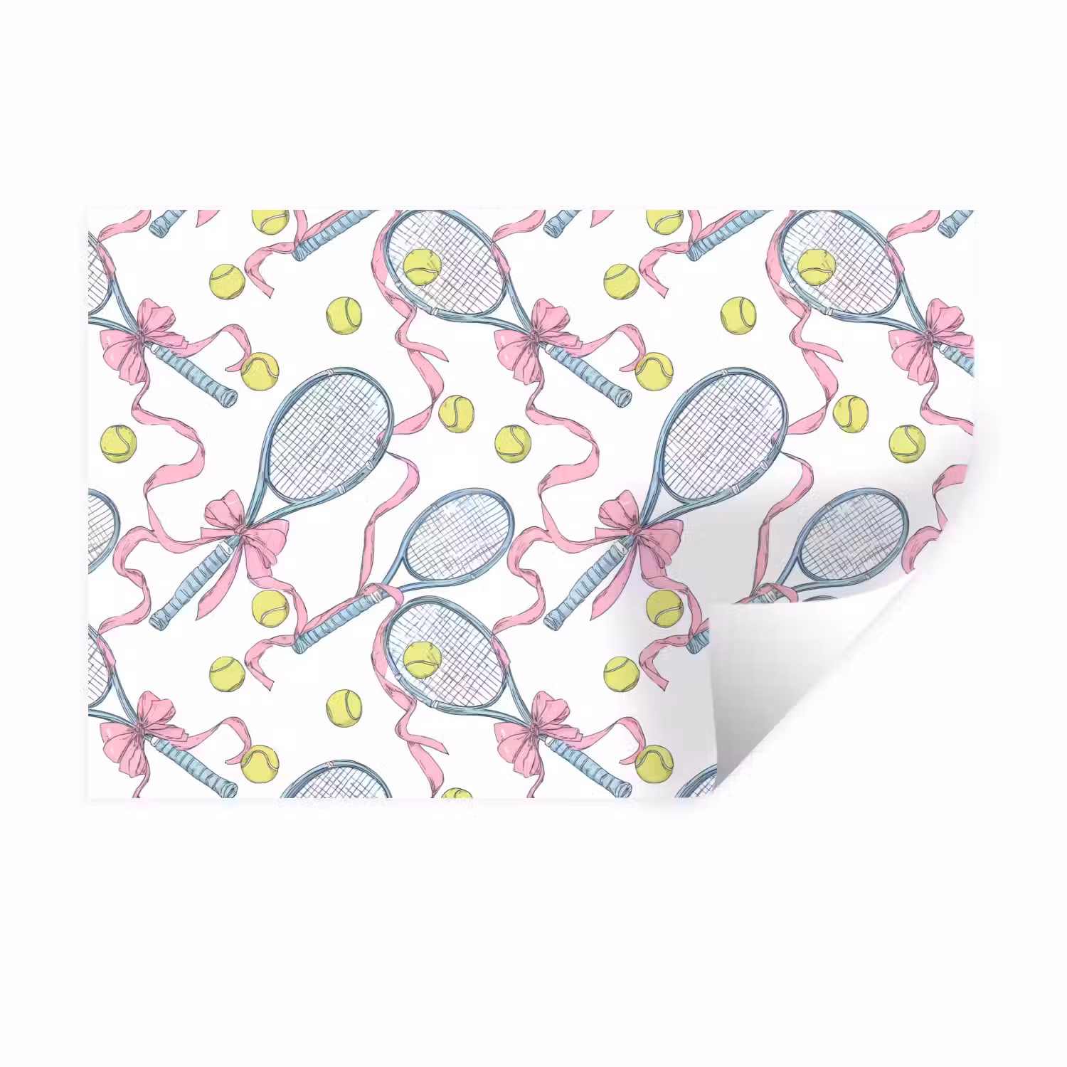 Tennis - Strikken - Kleurrijk Muursticker klein 286 -3d