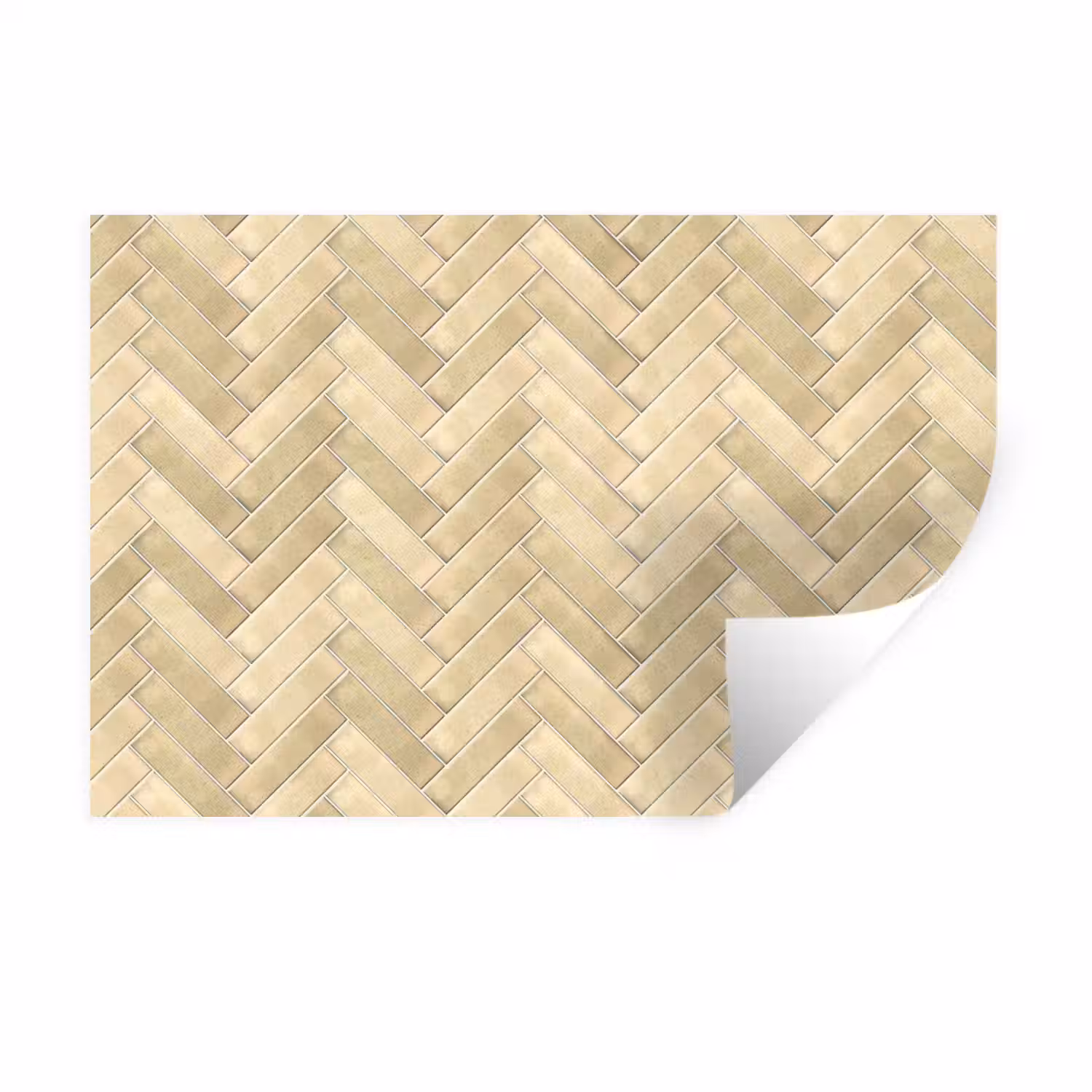 Visgraat - Tegel - Zand Muursticker klein 286 -3d