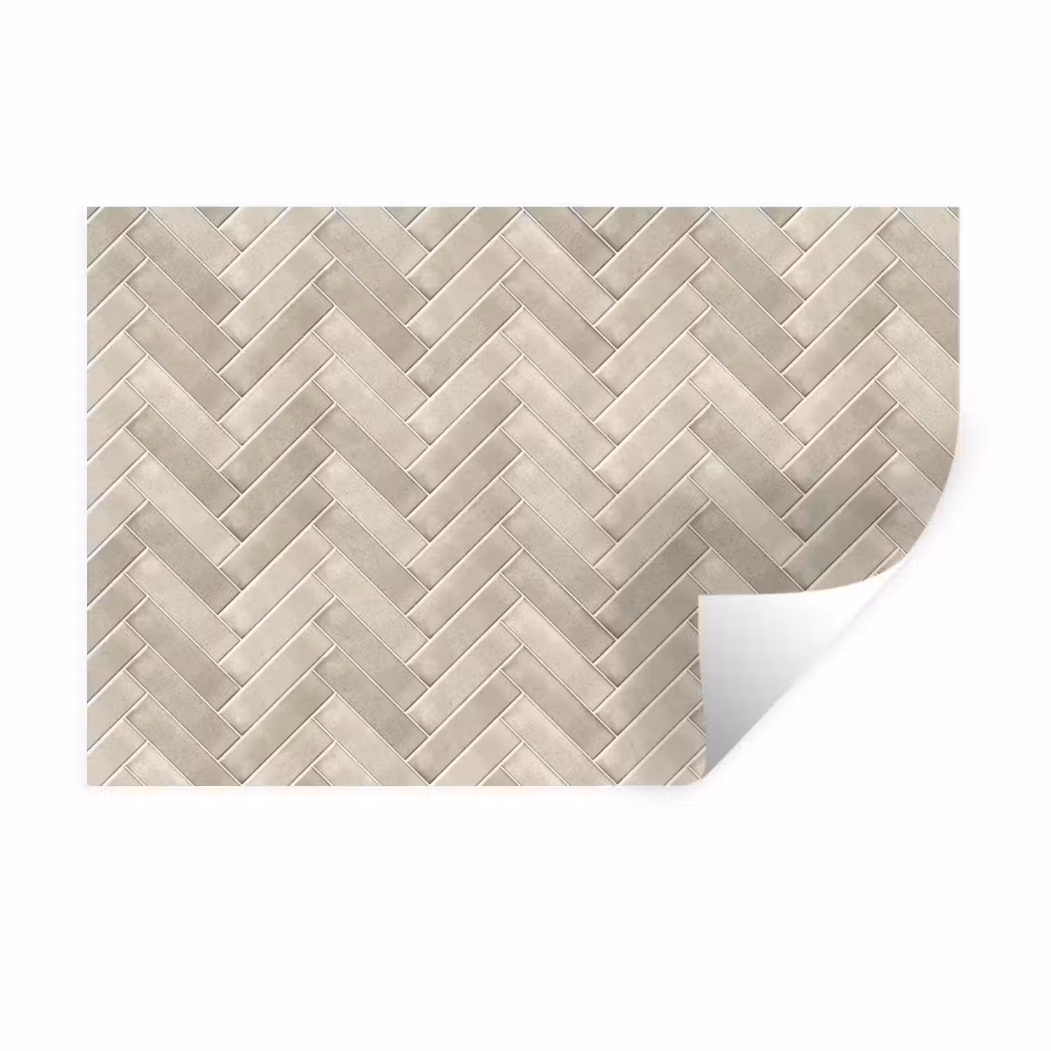 Visgraat - Wandtegel - Beige Muursticker klein 286 -3d