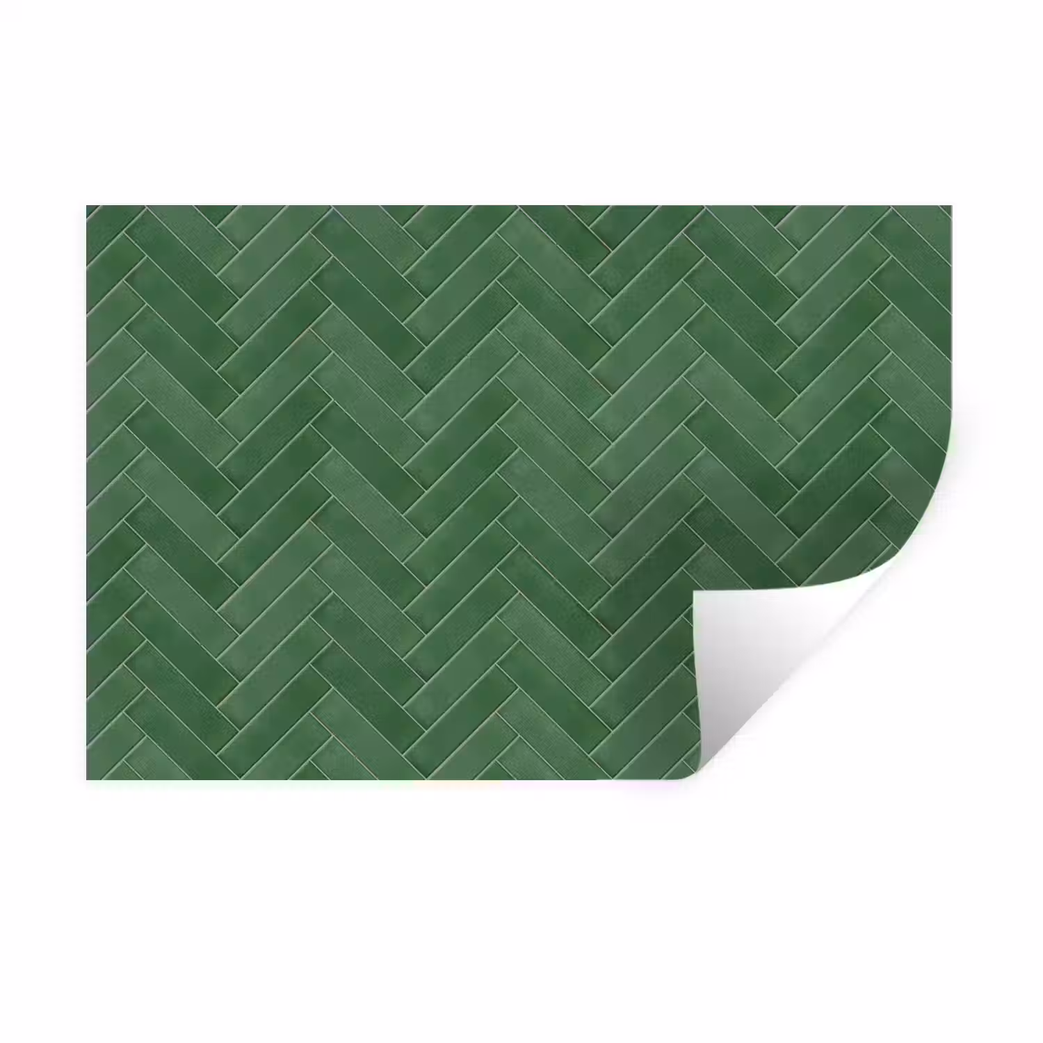 Visgraat - Wandtegel - Bosgroen Muursticker klein 286 -3d