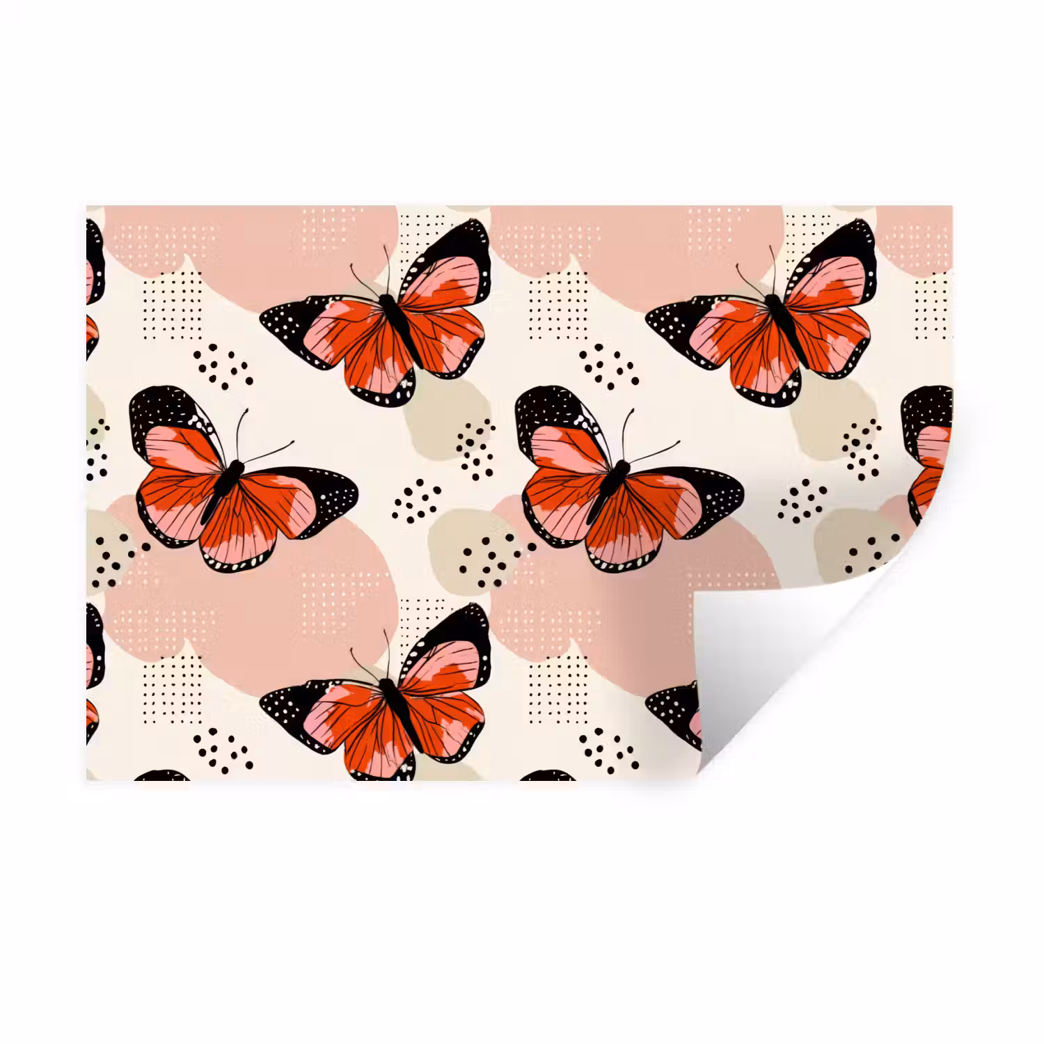 Vlinders - Retro - Kleurrijk Muursticker klein 286 -3d