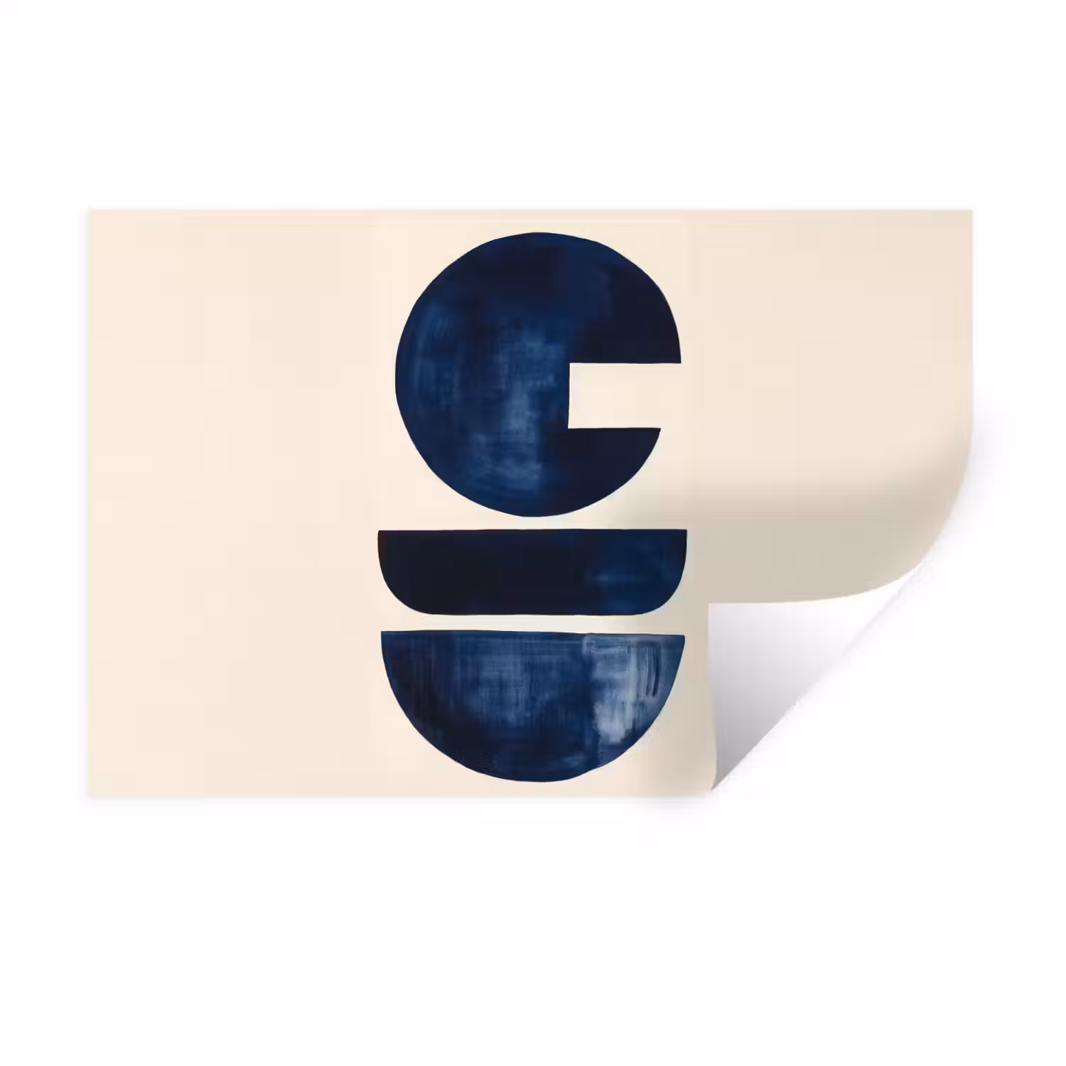 Vormen - Blauw - Abstract Muursticker klein -3d
