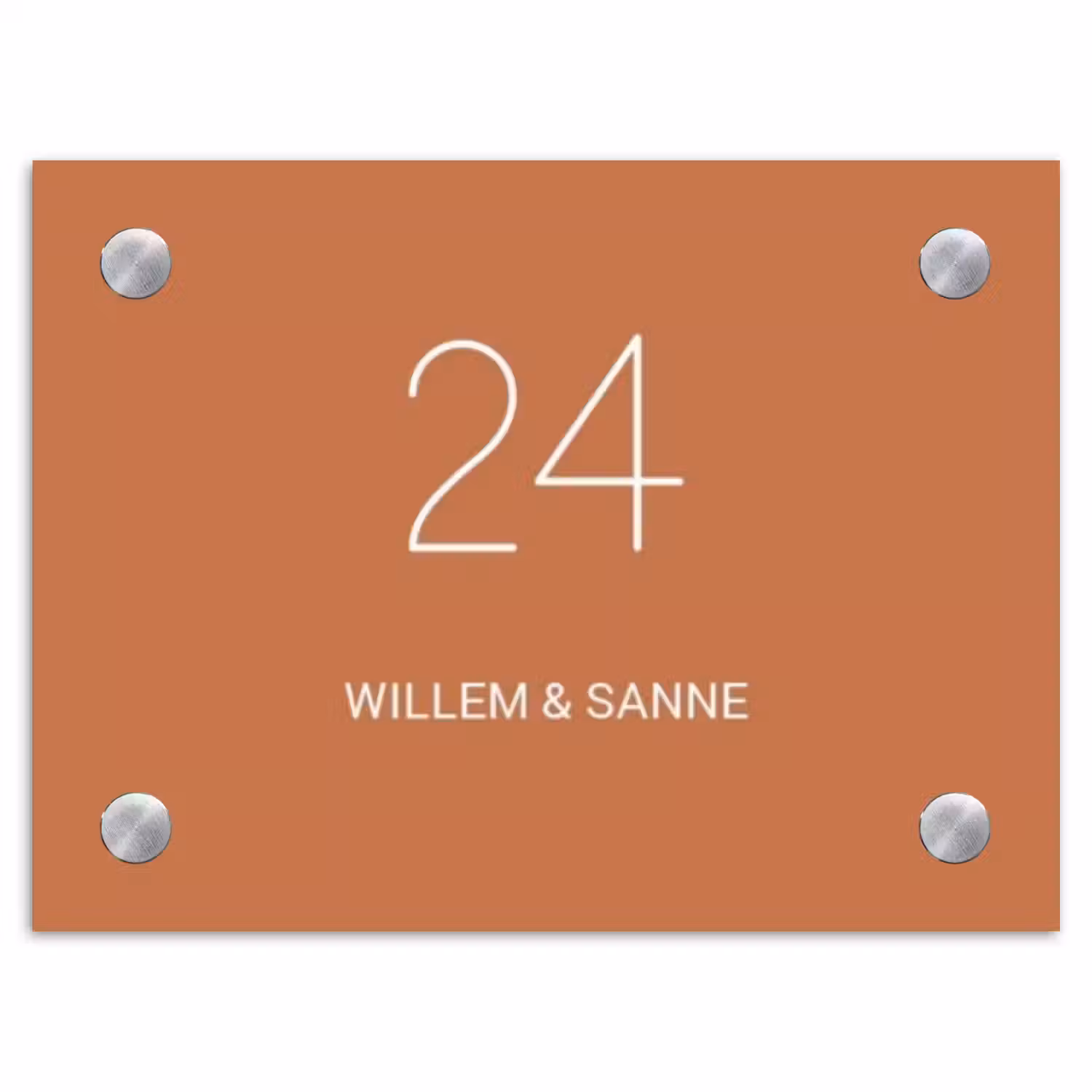 Terracotta - Klassiek Naambord Rechthoek middel -3d