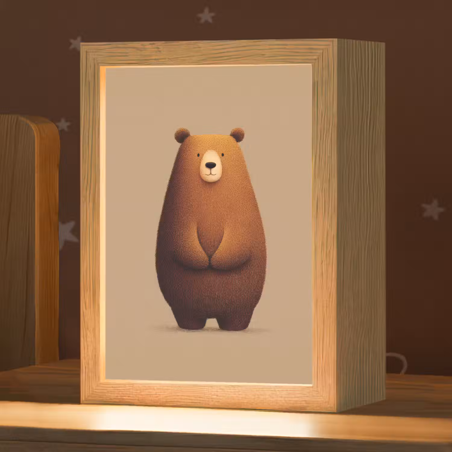 Beer - Minimalistisch - Bruin Light Box met kabel klein -zzz_3d_website
