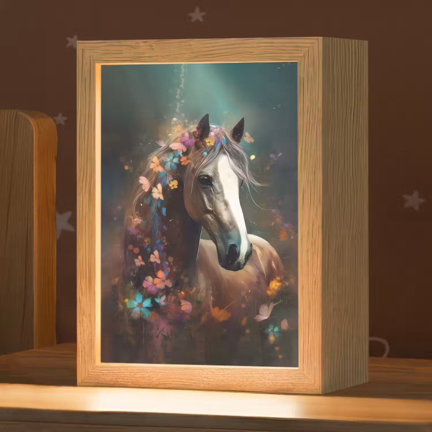 Dieren - Paard - Natuur - Vlinder - Bloemen Light Box met kabel klein -zzz_3d_website