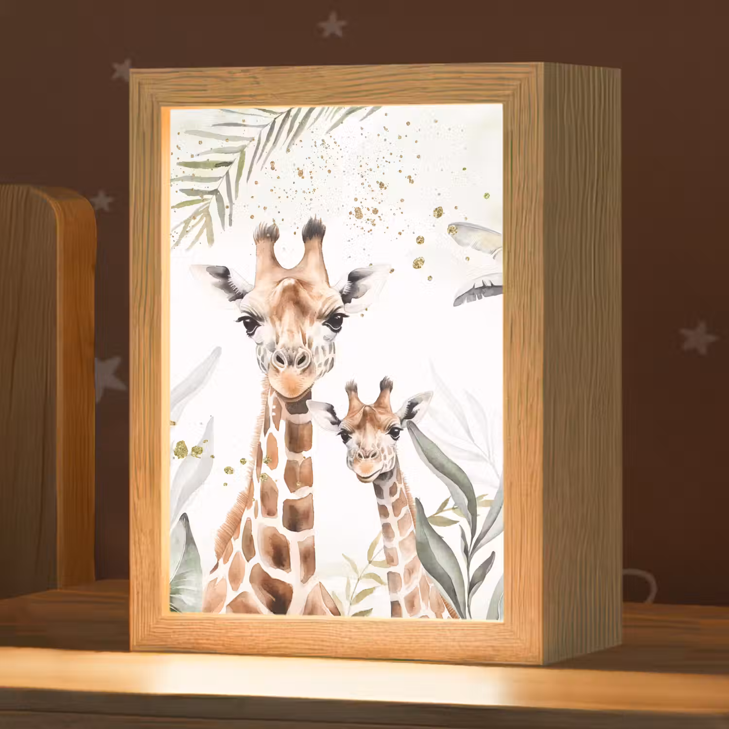 Giraffe - Bladeren - Kinderen - Dieren - Jungle Light Box met kabel klein -zzz_3d_website