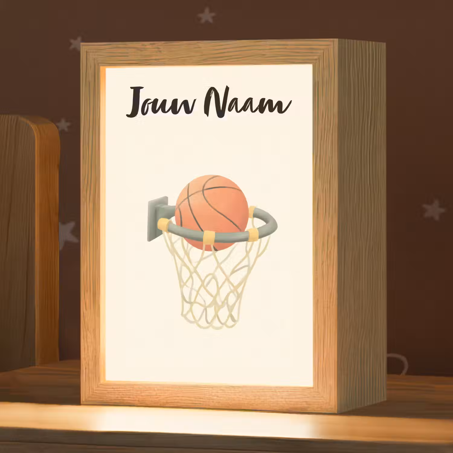 Basketbal - Net - Oranje Light Box met kabel (Kinderlampje) klein -zzz_3d_website