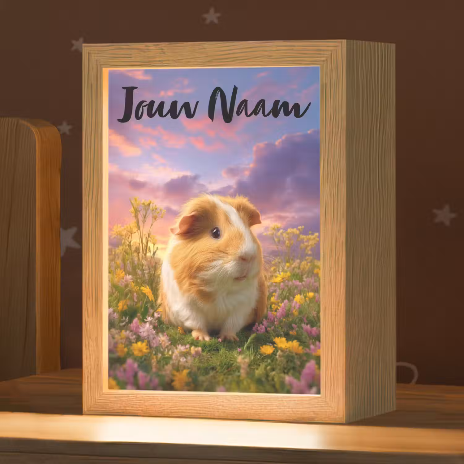 Cavia - Kleurrijk - Bloemen Light Box met kabel (Kinderlampje) klein -zzz_3d_website