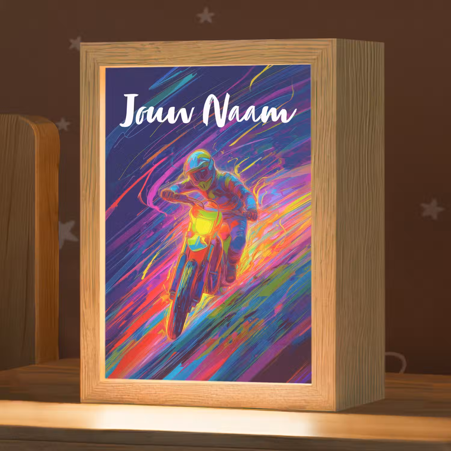 Crossmotor - Neonkleuren - Lijnen - Helm Light Box met kabel (Kinderlampje) klein -zzz_3d_website