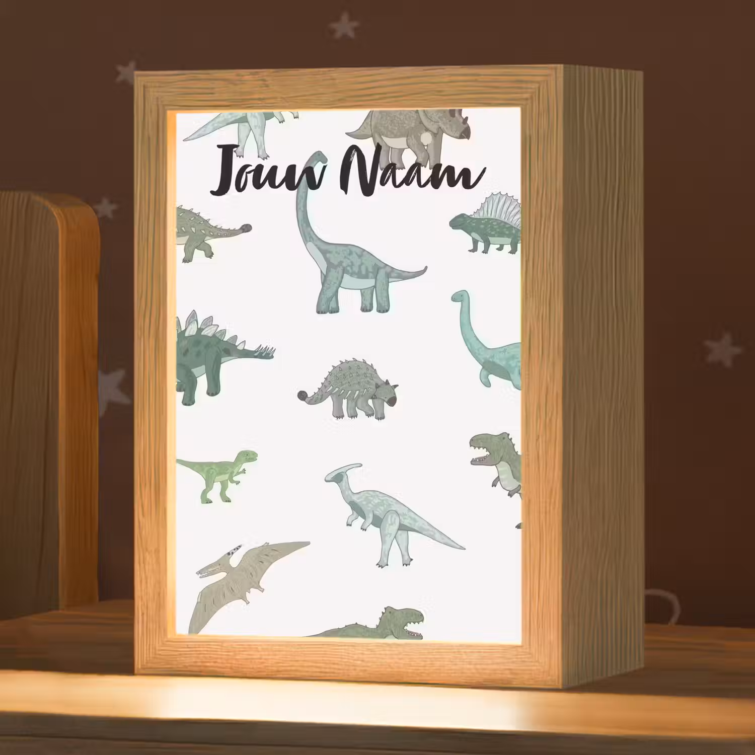 Dino - Groen - Jongens - Dinosaurus - Blauw Light Box met kabel (Kinderlampje) klein -zzz_3d_website