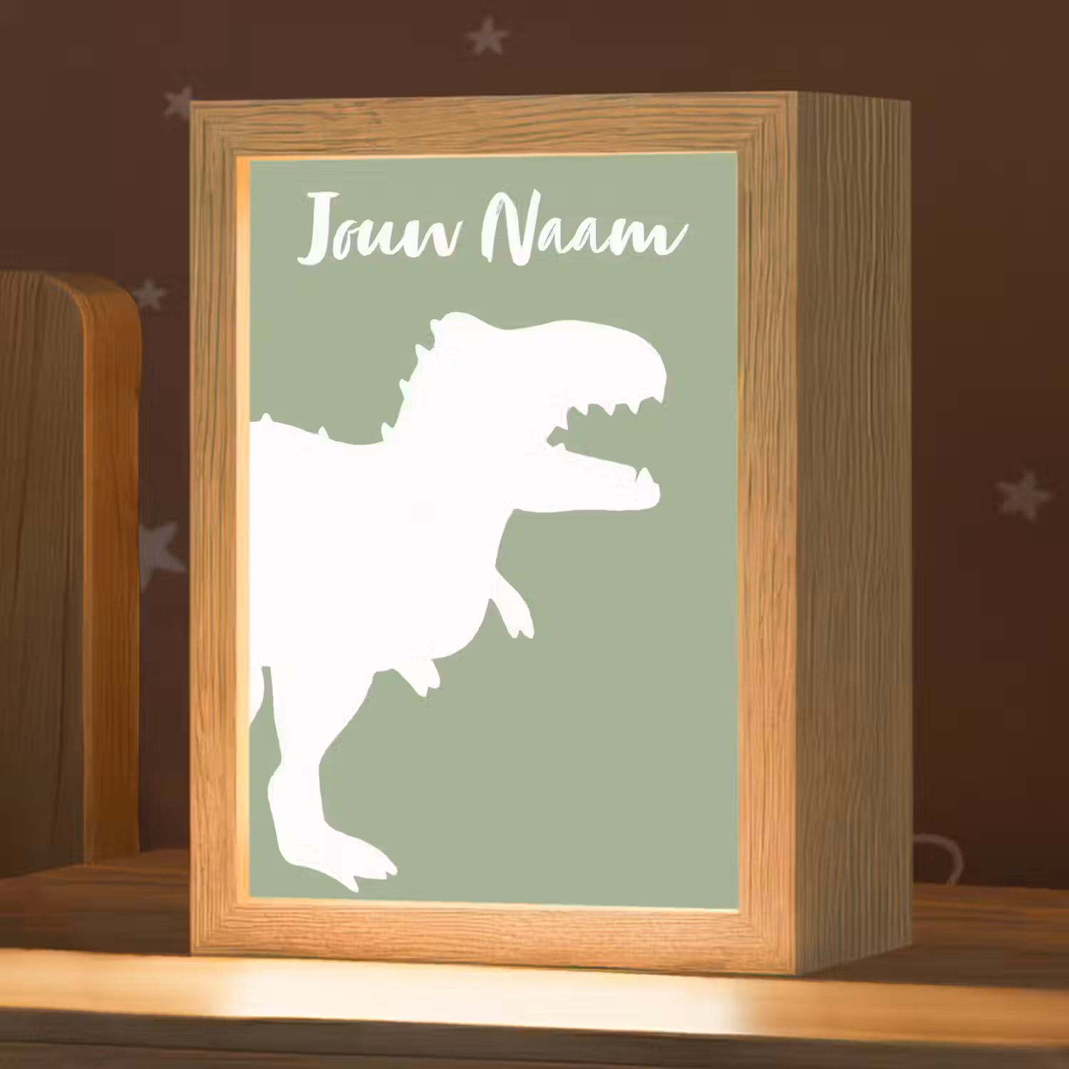 Dino - T-rex - Dinosaurus - Groen - Tyrannosaurus rex Light Box met kabel (Kinderlampje) klein -zzz_3d_website