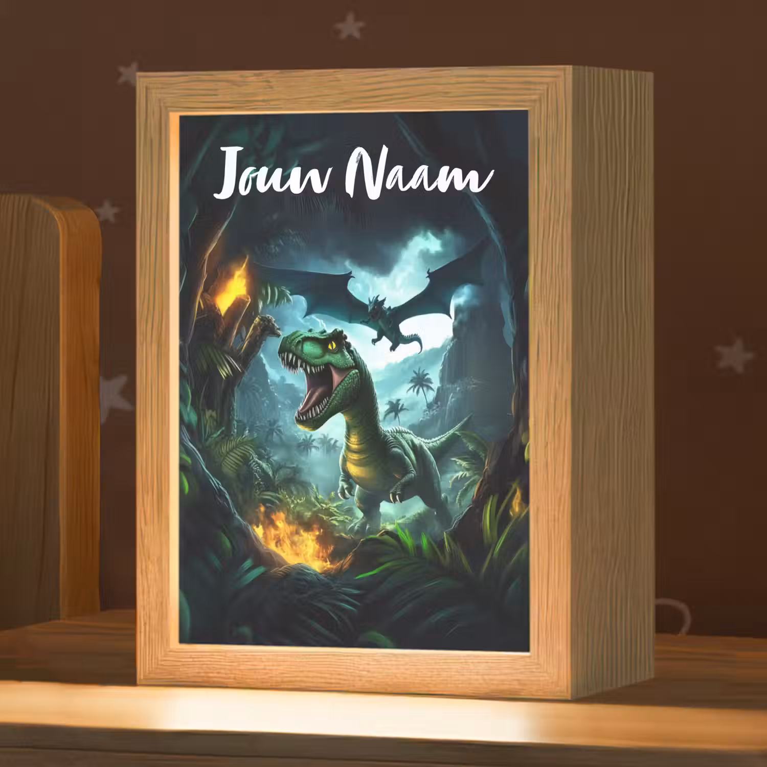 Dinosaurus - Draak - Jungle - Groen Light Box met kabel (Kinderlampje) klein -zzz_3d_website