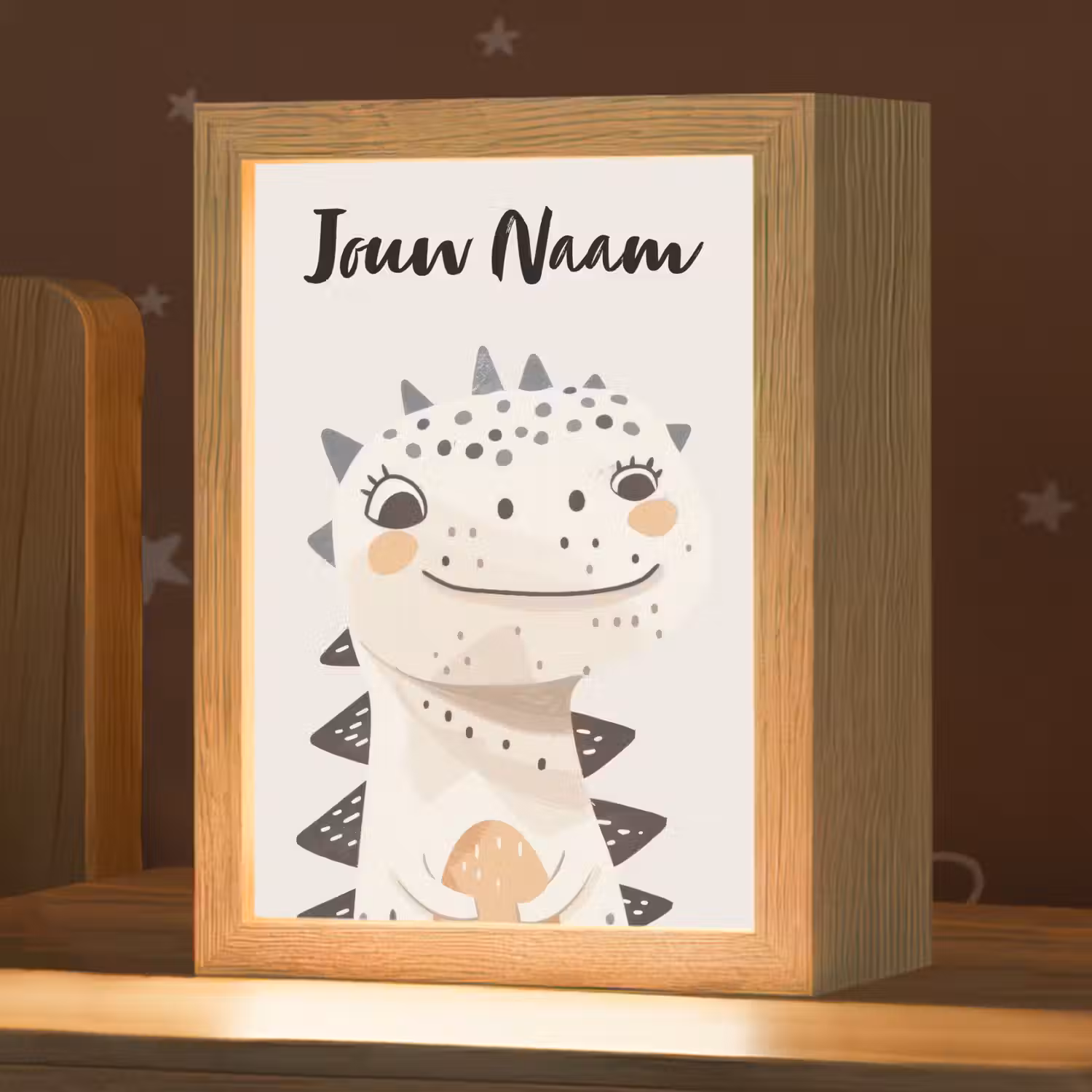 Dinosaurus - Pastel kleuren Light Box met kabel (Kinderlampje) klein -zzz_3d_website