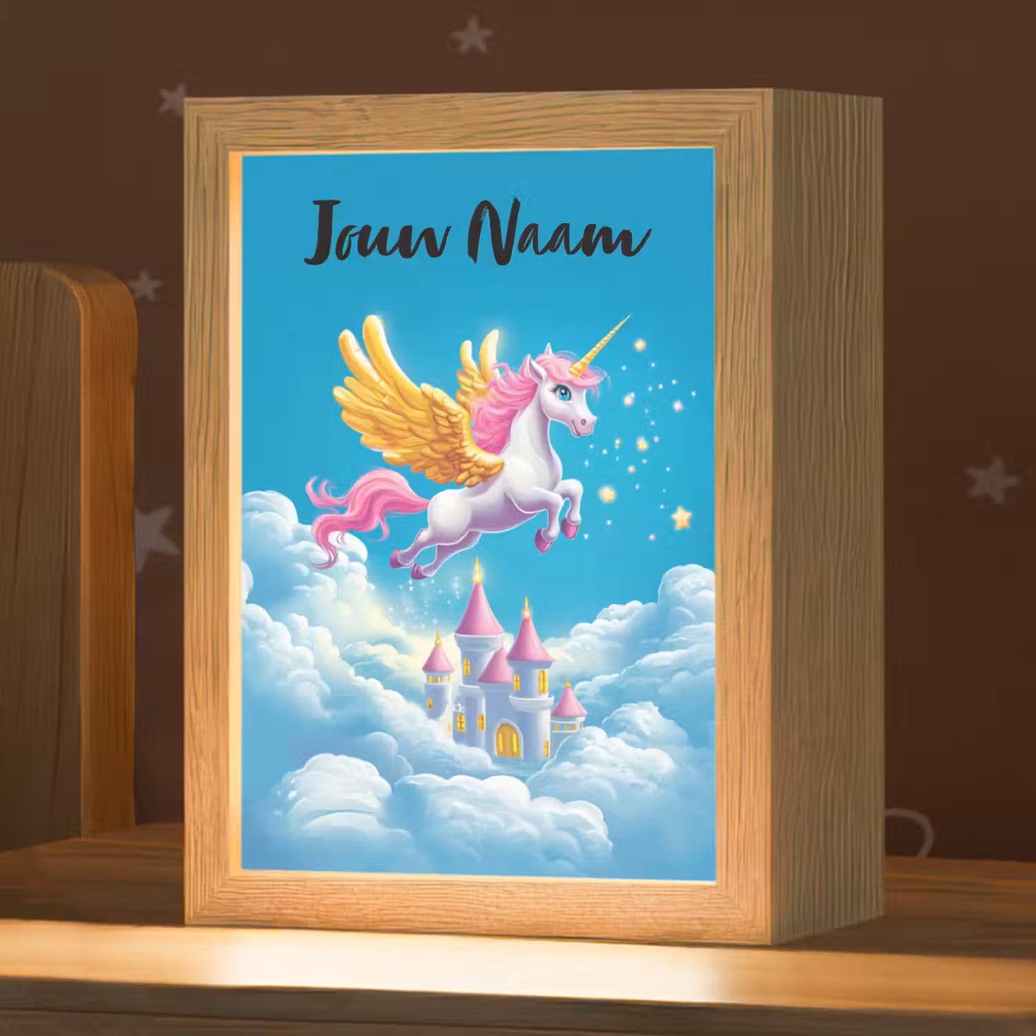 Eenhoorn - Fantasie - Kasteel Light Box met kabel (Kinderlampje) klein -zzz_3d_website