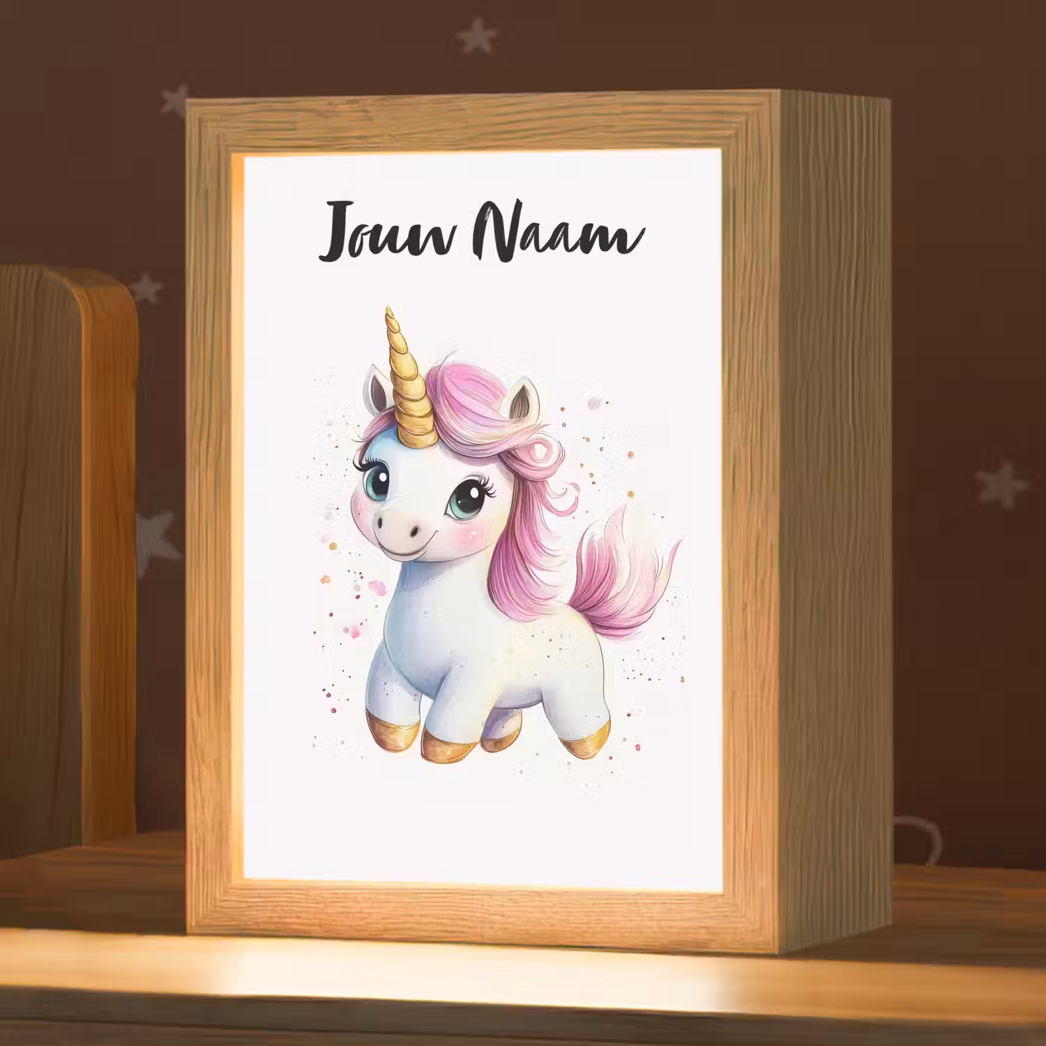 Eenhoorn - Roze - Magie Light Box met kabel (Kinderlampje) klein -zzz_3d_website