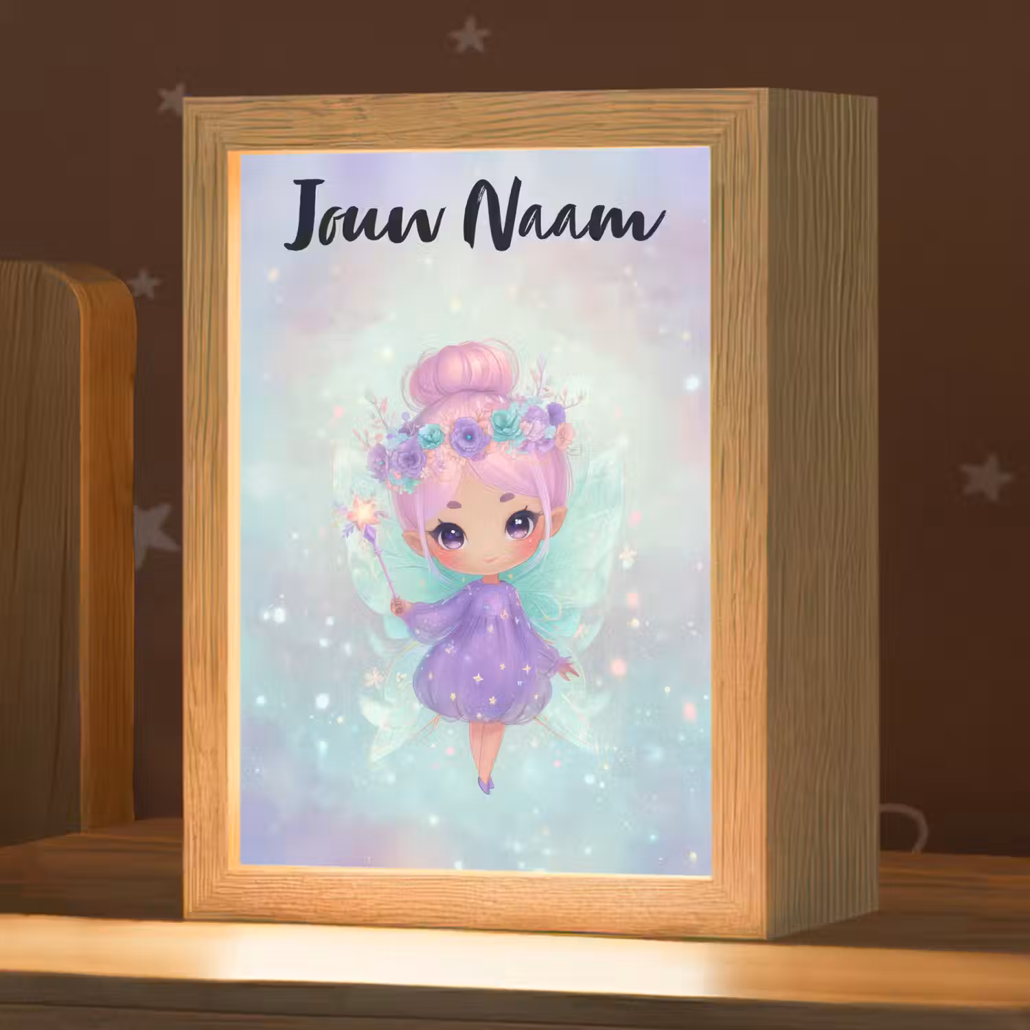 Fee - Paars - Glinsters Light Box met kabel (Kinderlampje) klein -zzz_3d_website