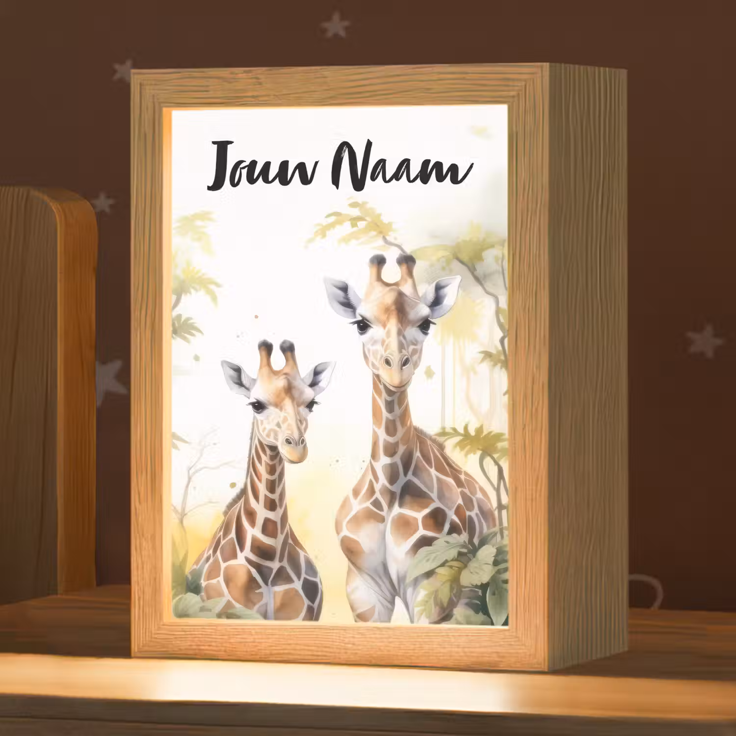 Giraffe - Wilde dieren - Natuur - Kinderen Light Box met kabel (Kinderlampje) klein -zzz_3d_website