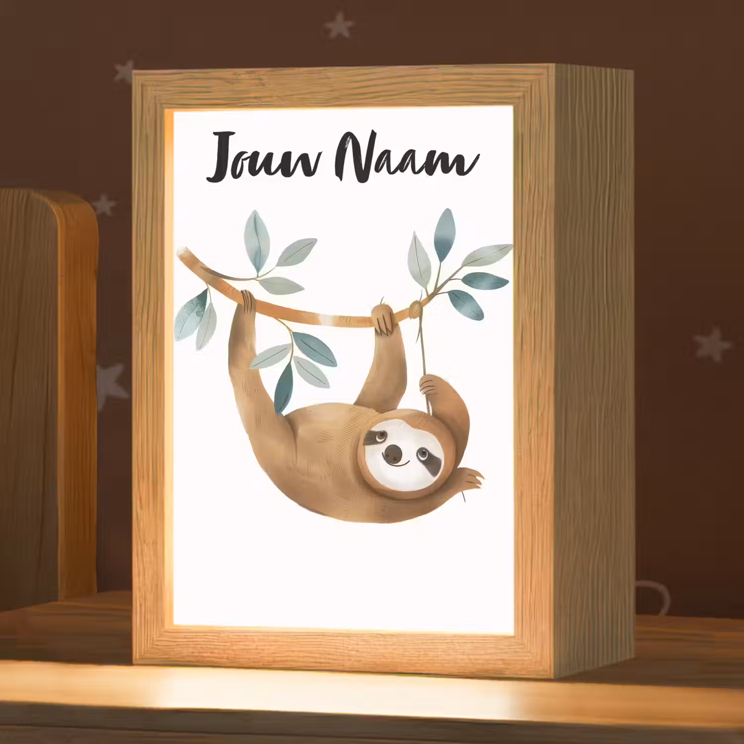 Luiaard - Dier - Jungle dieren Light Box met kabel (Kinderlampje) klein -zzz_3d_website