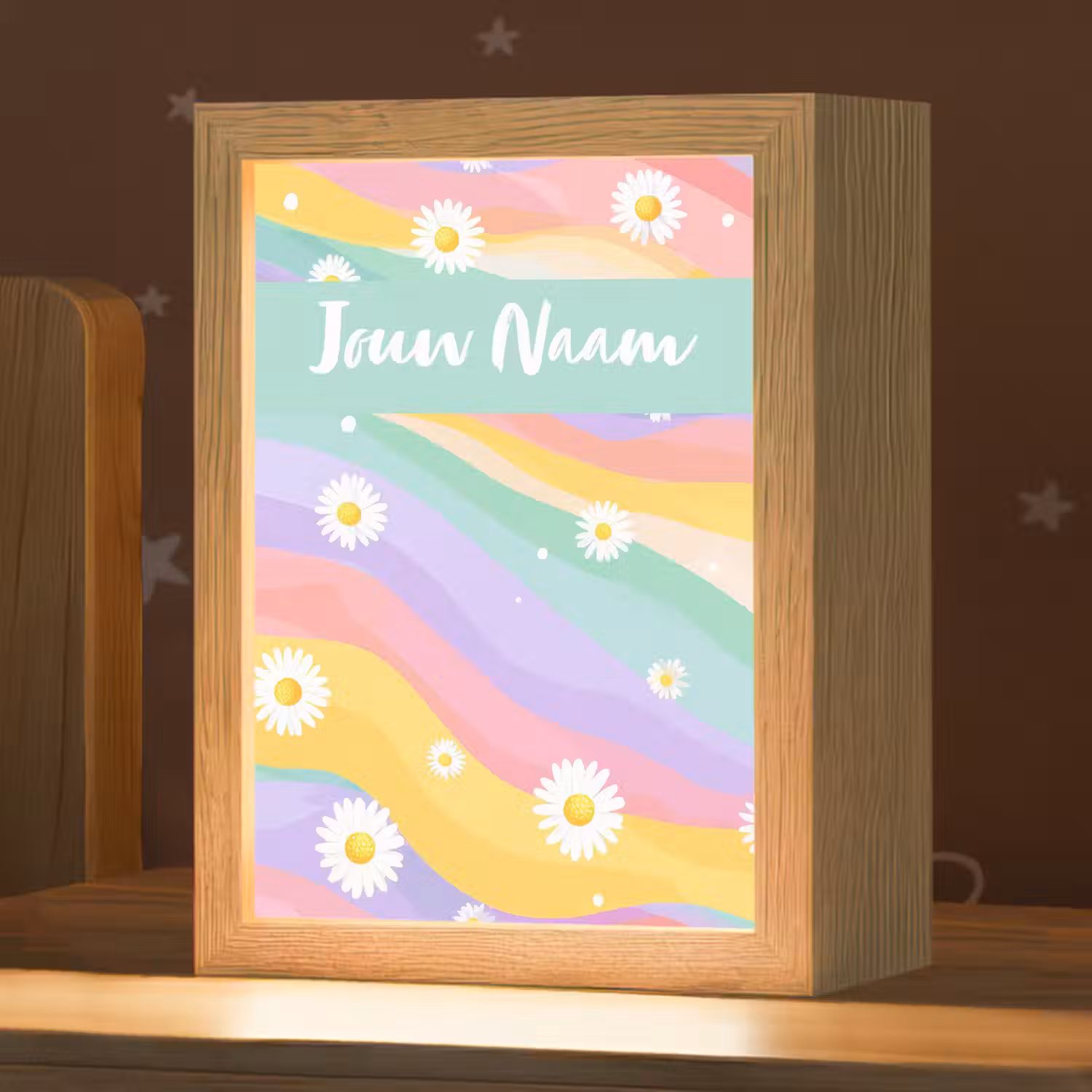 Madeliefjes - Kleurrijk - Pastel Light Box met kabel (Kinderlampje) klein -zzz_3d_website