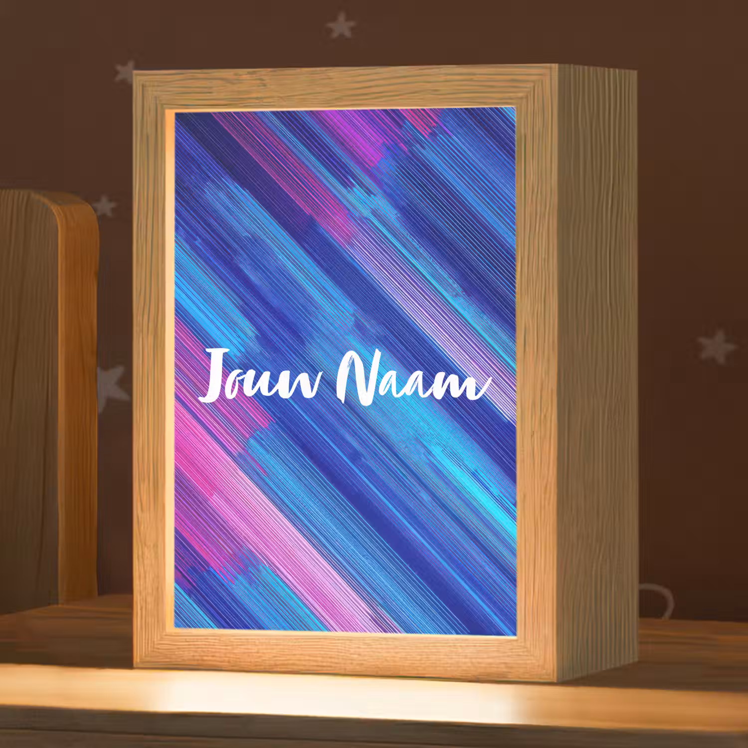 Neon - Strepen - Abstract - Blauw - Roze Light Box met kabel (Kinderlampje) klein -zzz_3d_website