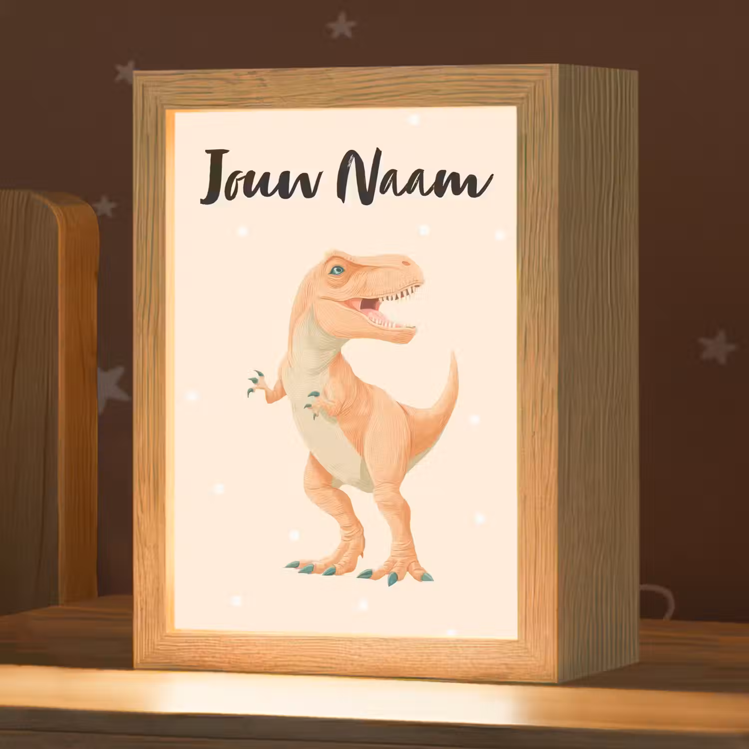 Oranje - Dino - T-Rex - Stippen Light Box met kabel (Kinderlampje) klein -zzz_3d_website