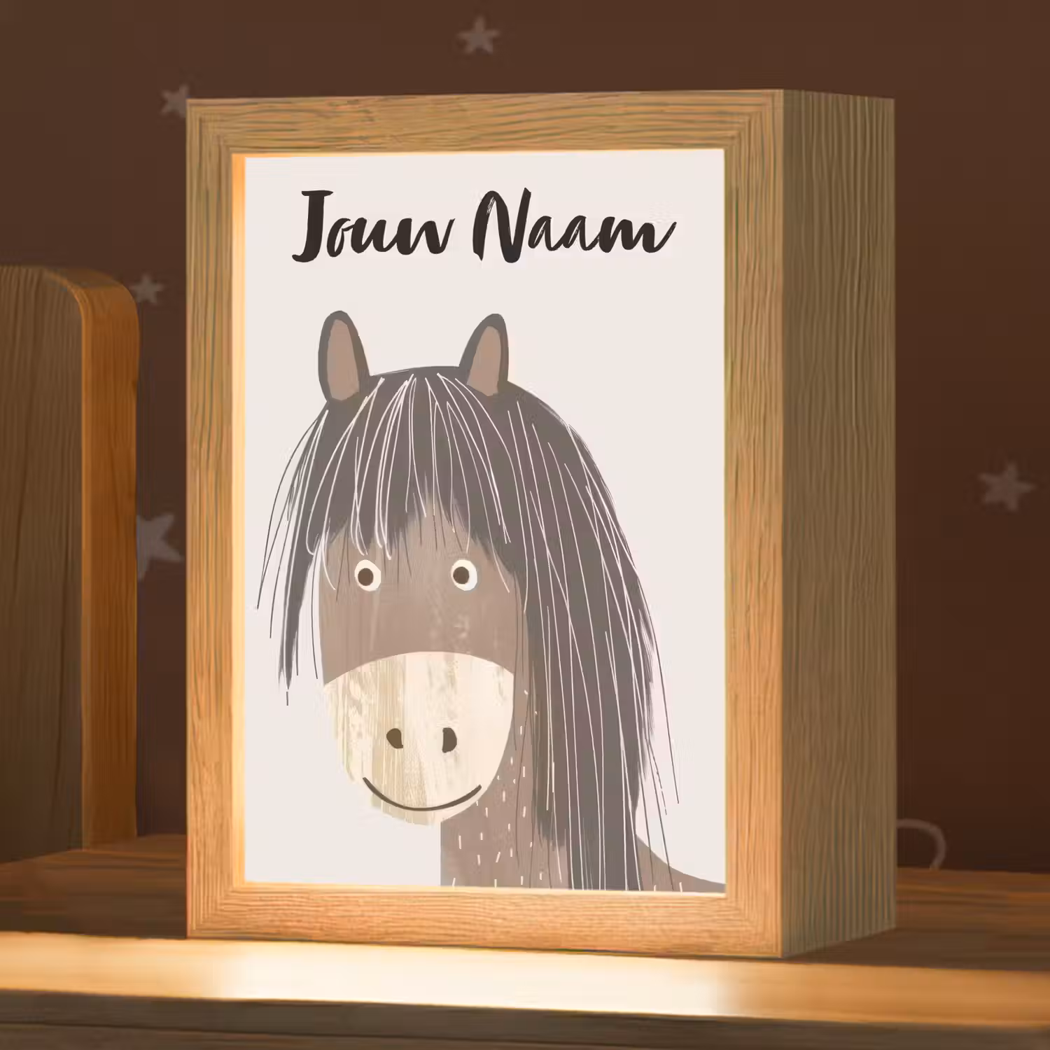 Paard - Dier - Pastel kleuren - Paarden Light Box met kabel (Kinderlampje) klein -zzz_3d_website