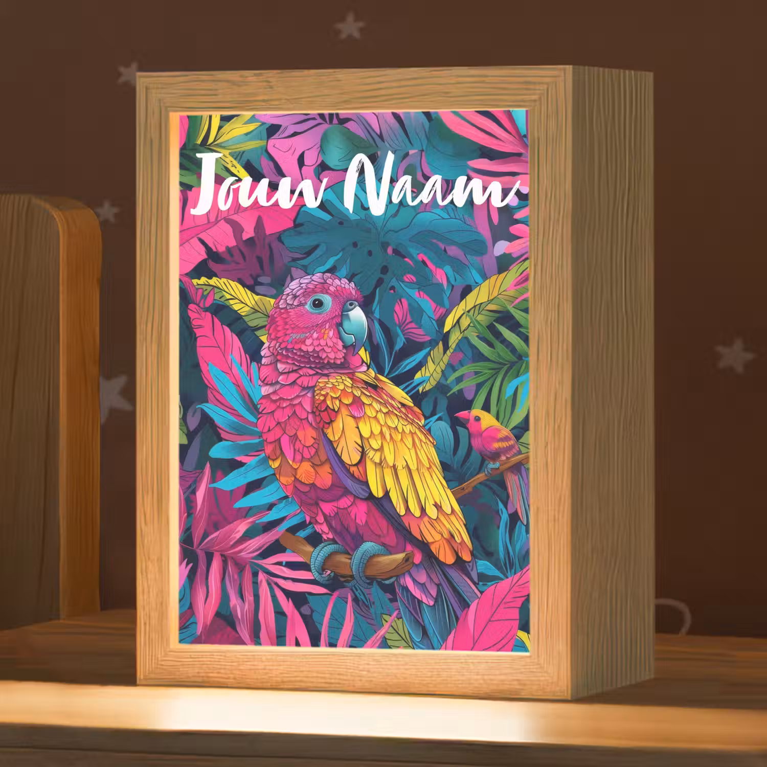 Papegaai - Tropisch - Jungle - Kleurrijk Light Box met kabel (Kinderlampje) klein -zzz_3d_website