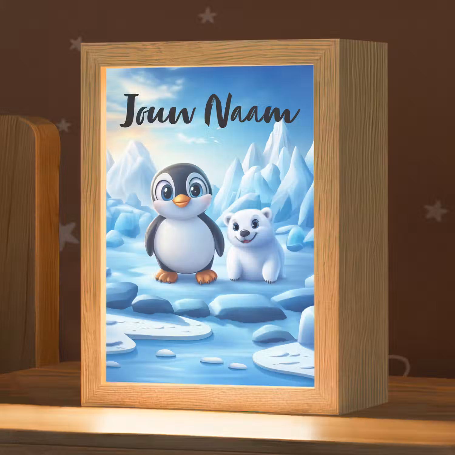 Pinguïn - IJsbeer - IJs - Sneeuw Light Box met kabel (Kinderlampje) klein -zzz_3d_website