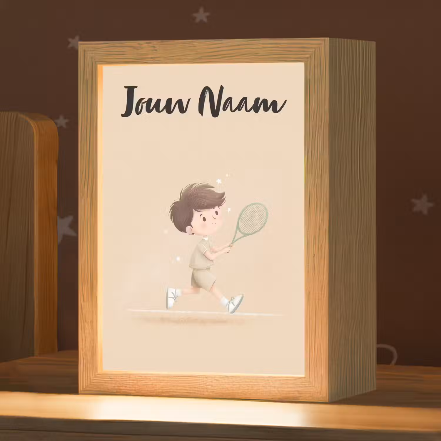 Tennis - Jongen - Sterretjes - Sportkleding Light Box met kabel (Kinderlampje) klein -zzz_3d_website