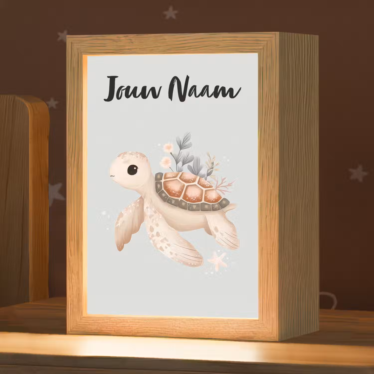 Zeeschildpad - Onderwaterwereld - Pastel Light Box met kabel (Kinderlampje) klein -zzz_3d_website