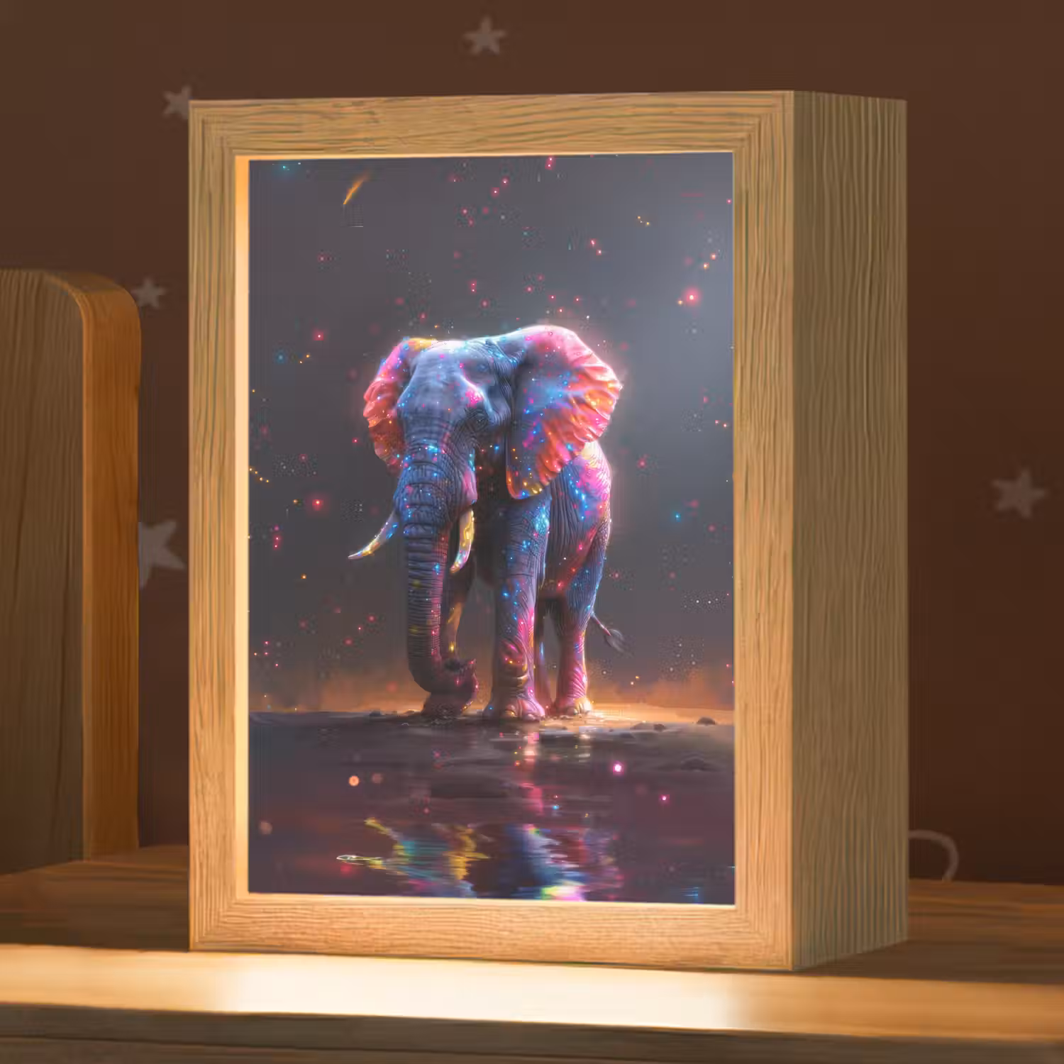 Olifant - Kleuren - Sterren - Dier Light Box met kabel klein -zzz_3d_website